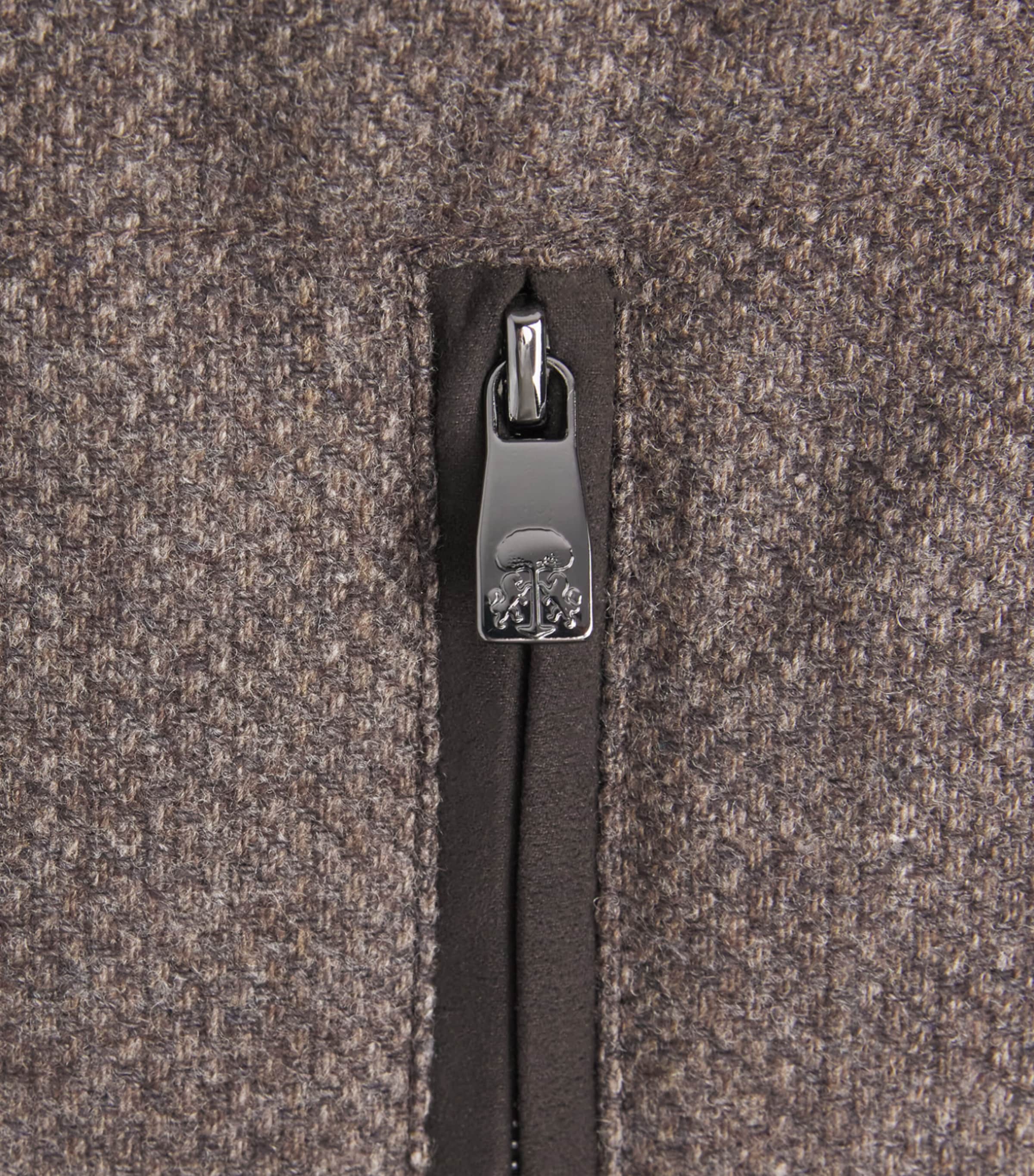Corneliani Mens Wool-Cashmere Reversible Gilet Dark Brown Image 7