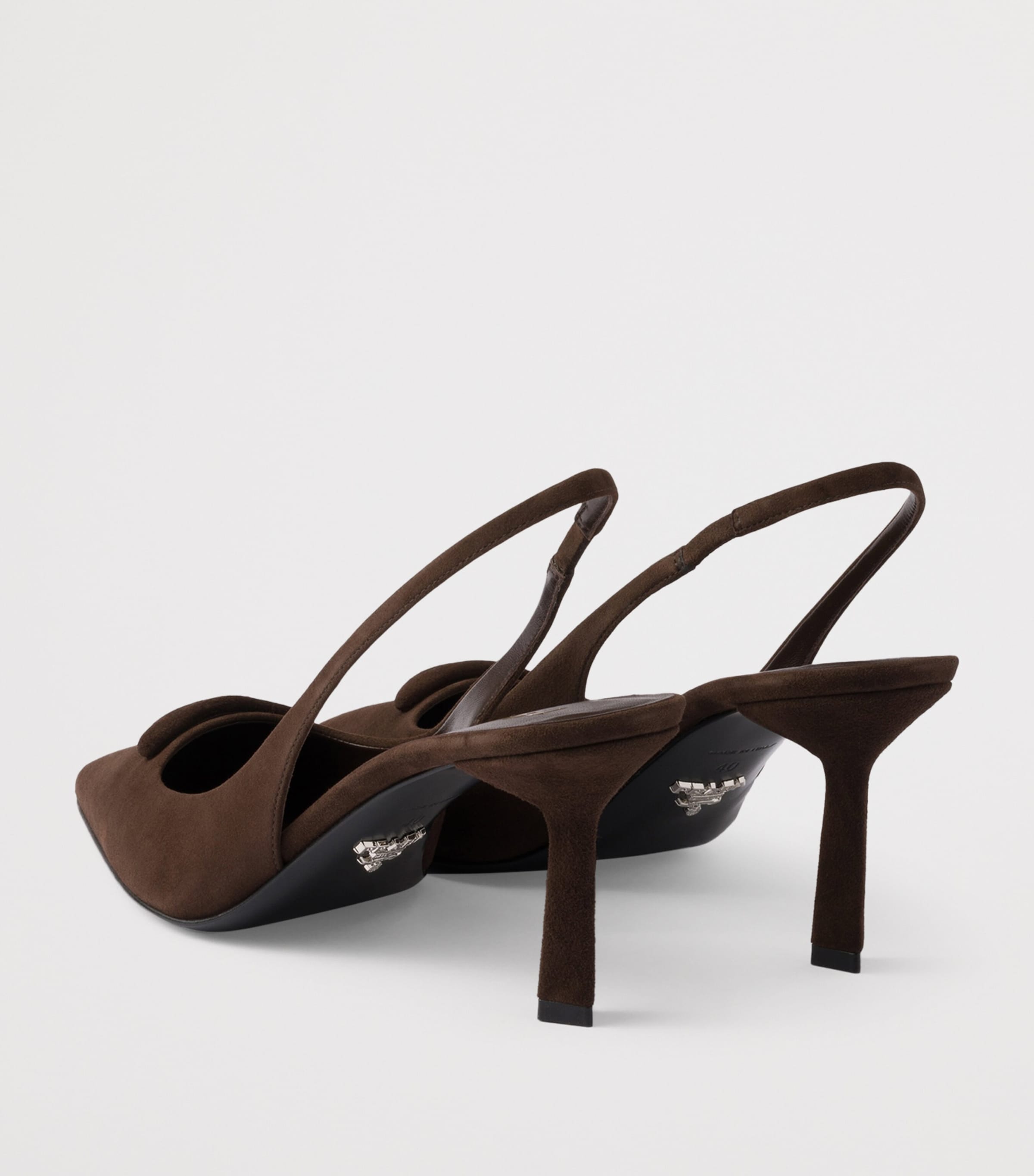 Suede Triangle Slingback Pumps 75 F0003 Image 4