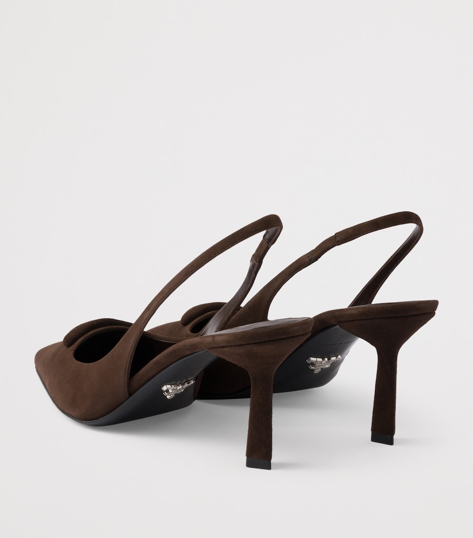 Suede Triangle Slingback Pumps 75 F0003 Image 4