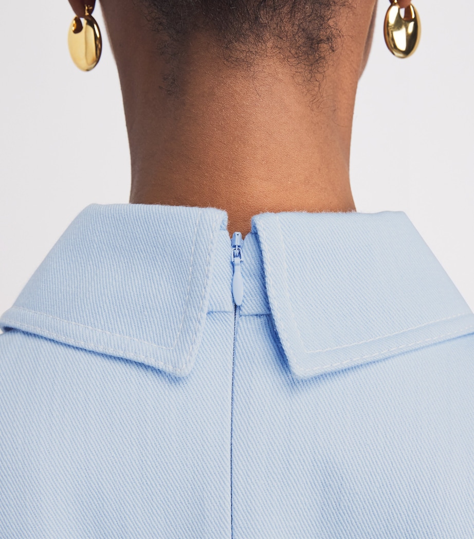 Emilia Wickstead Womens Denim Jody Midi Dress Icy Blue Image 5