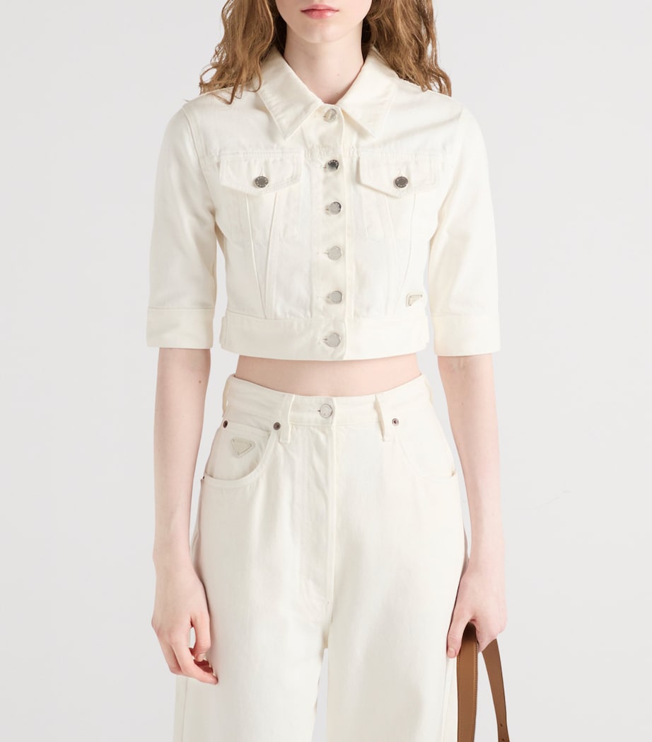 Cropped Denim Jacket F01CD Image 4