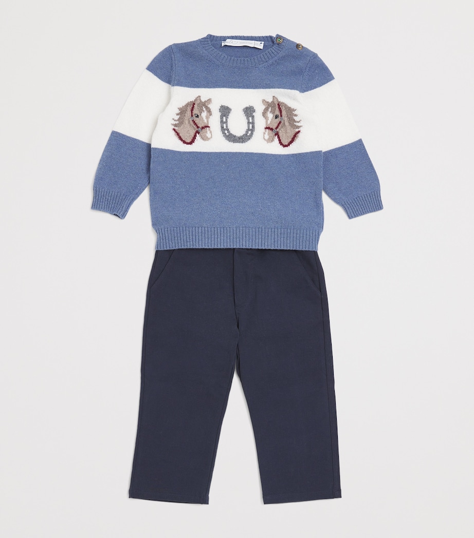 Per Te Cotton Trousers (3-24 Months) Blu Image 3