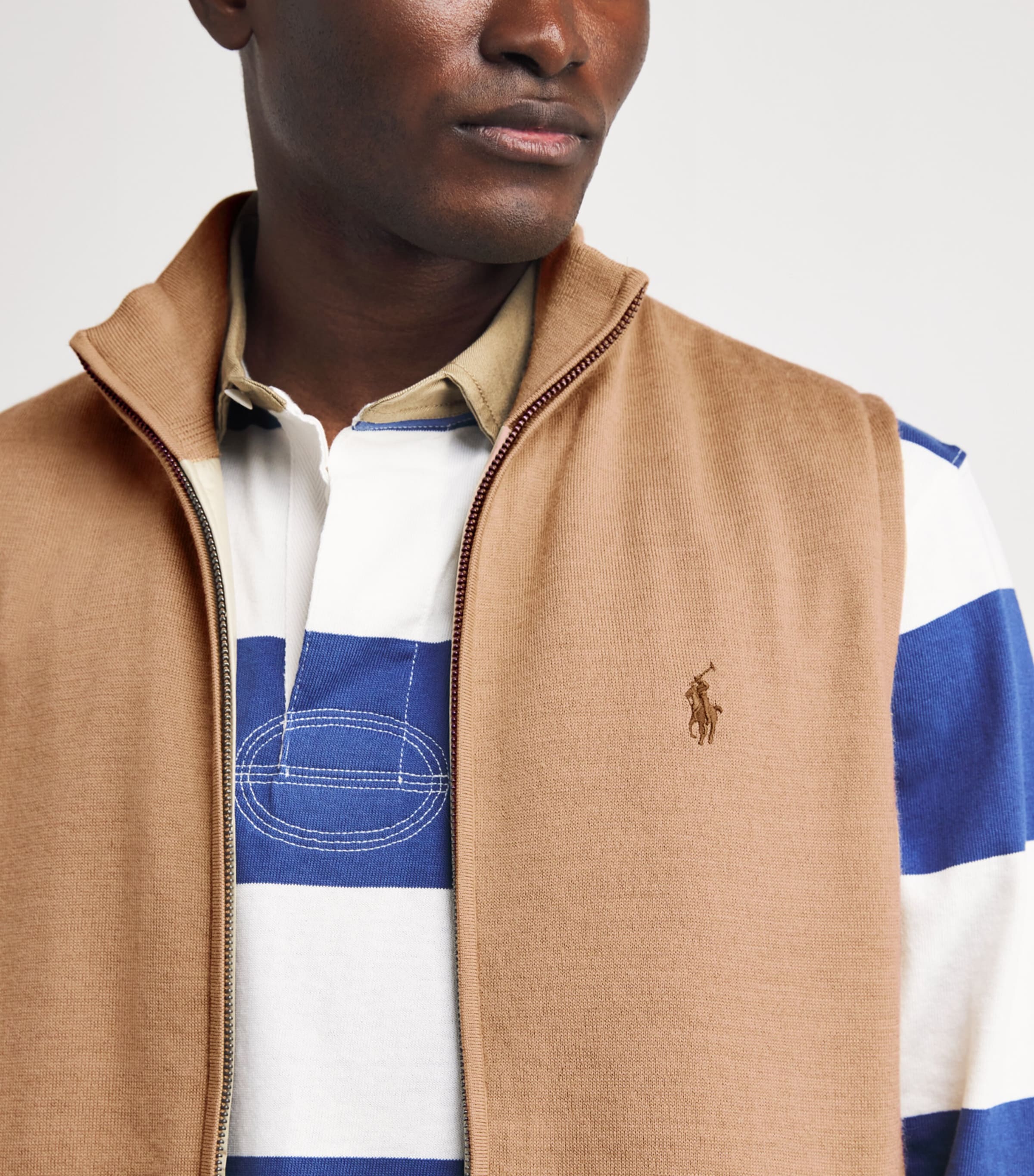 Polo Ralph Lauren Mens Reversible Polo Pony Gilet Camel Combo Image 3