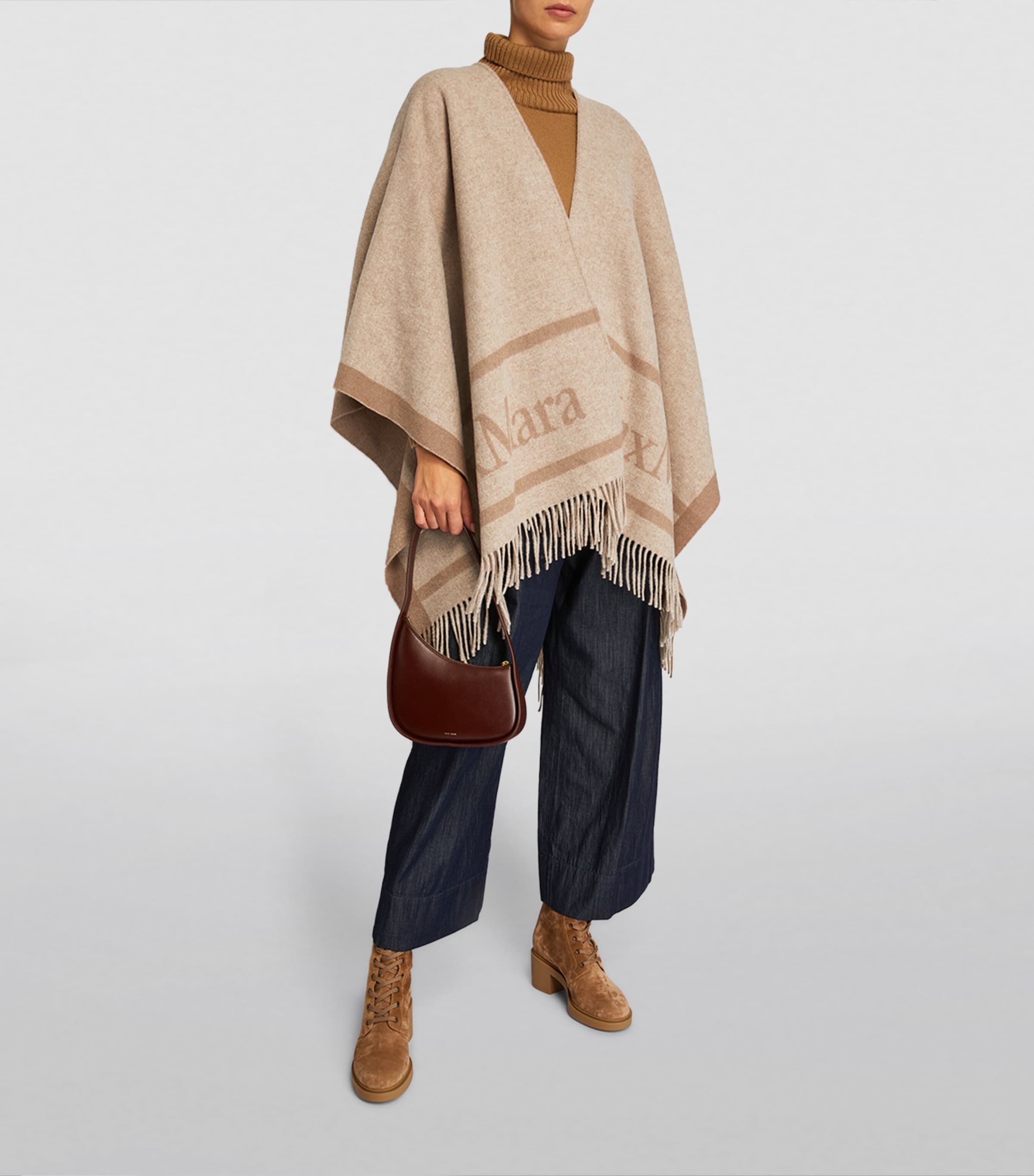 Max Mara Wool Jacquard Hilde Cape | Harrods JP