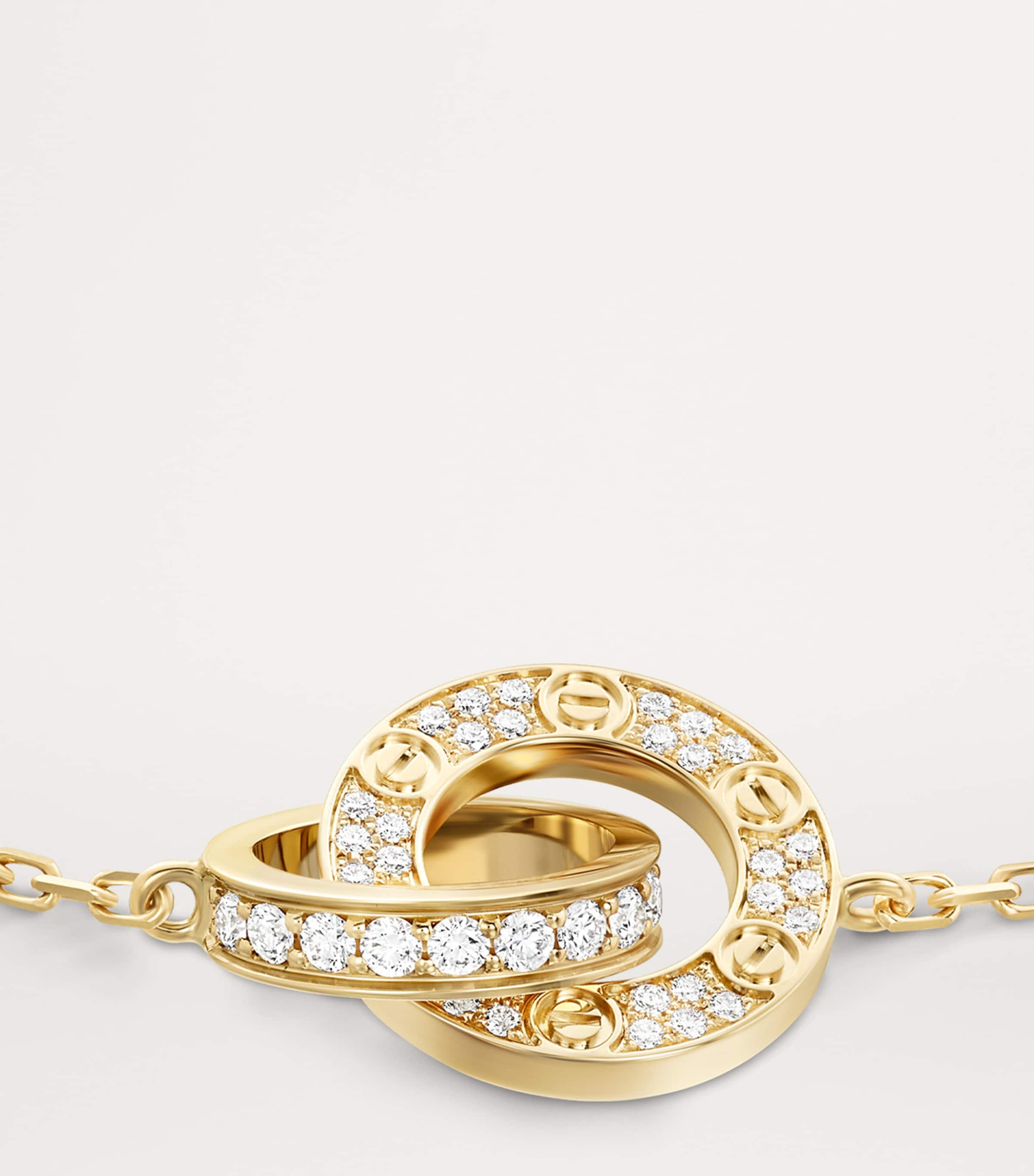 Yellow Gold and Diamond LOVE Chain Bracelet YELLOW GOLD Image 4