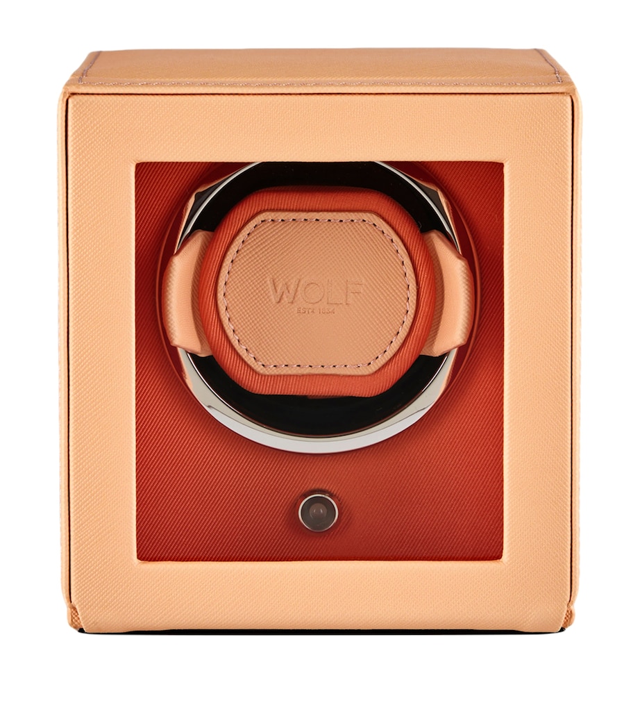 WOLF Cub Watch Winder with Cover Seltzer Peach/orange Image 1