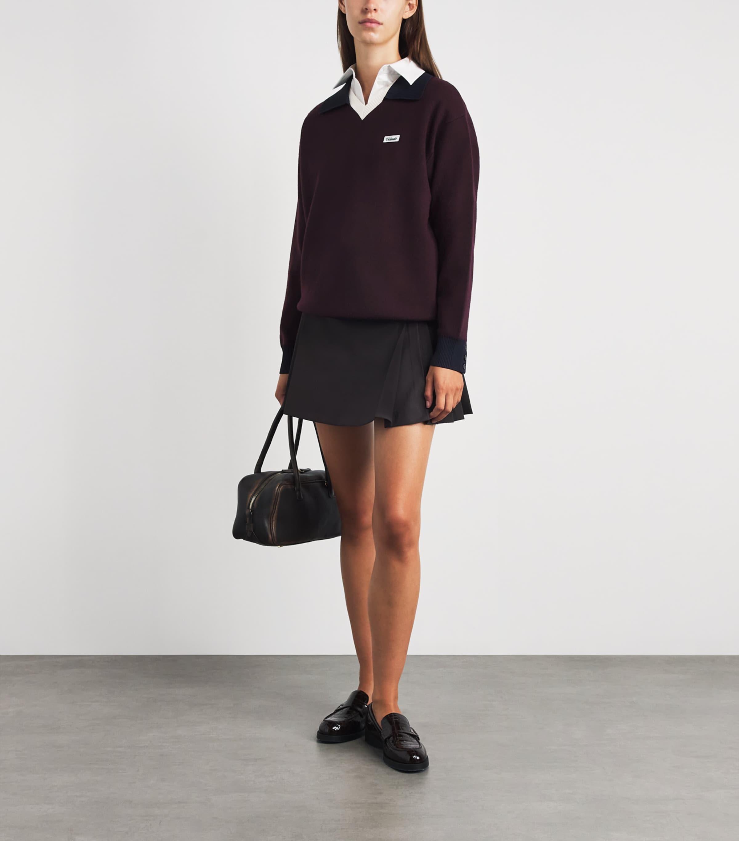 Claudie Pierlot Womens Wool-Blend Polo Sweater Multicolored Image 2