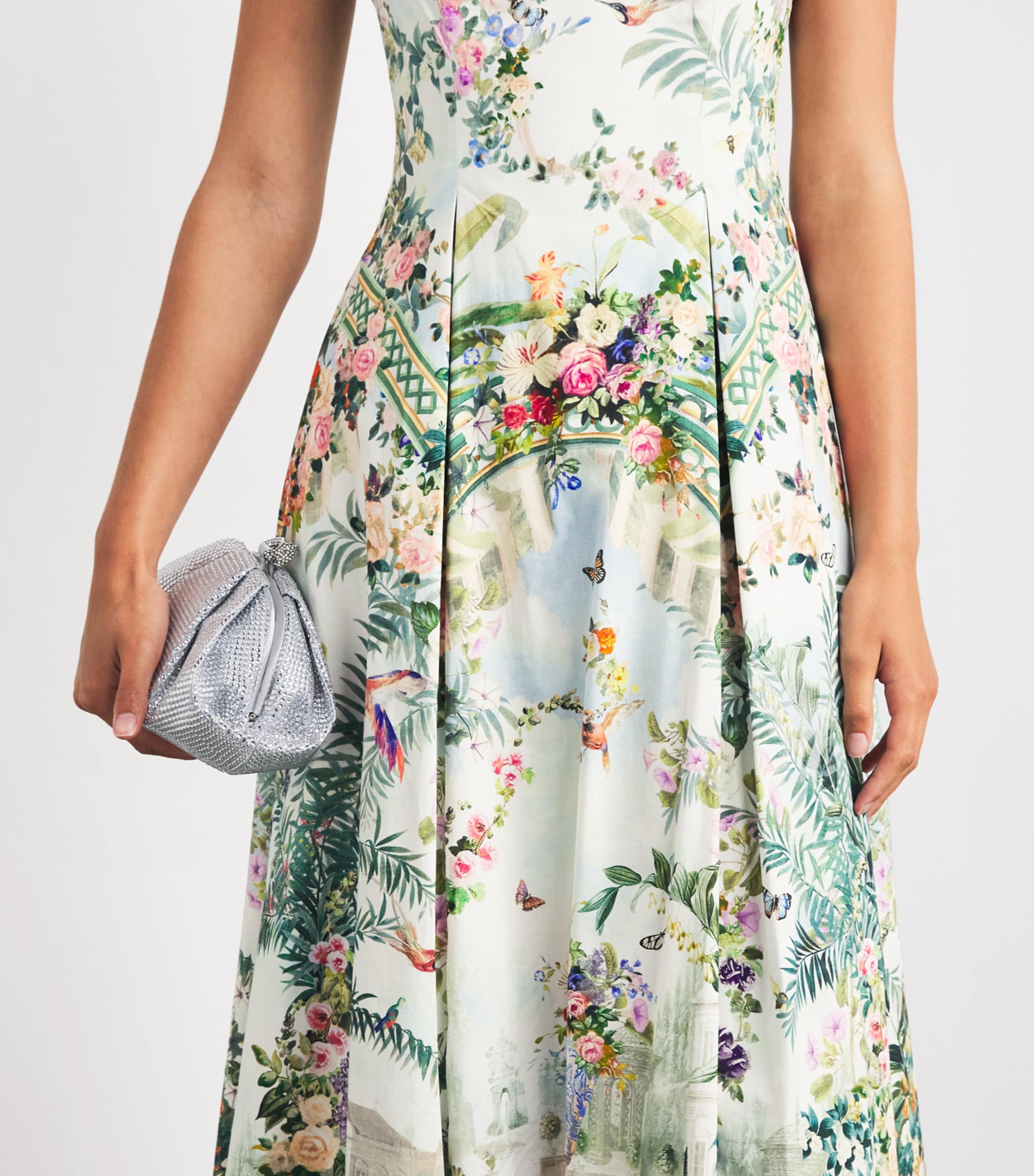 Camilla Womens Stretch-Cotton Art for the Empress Flared Midi Dress Art For The Empress Image 3