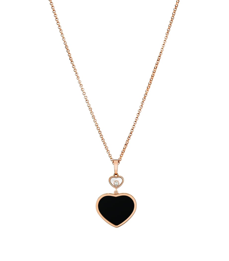 Rose Gold and Diamond Happy Hearts Pendant Necklace 18K ROSE GOLD Image 1
