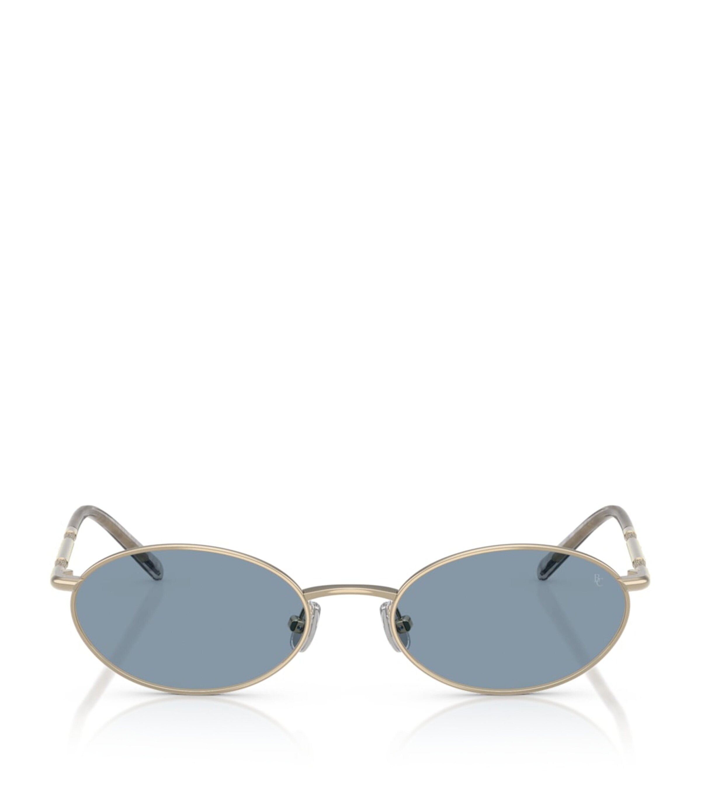 Brunello Cucinelli Womens Bc2006st Oval-frame Titanium Sunglasses Gold In Gold