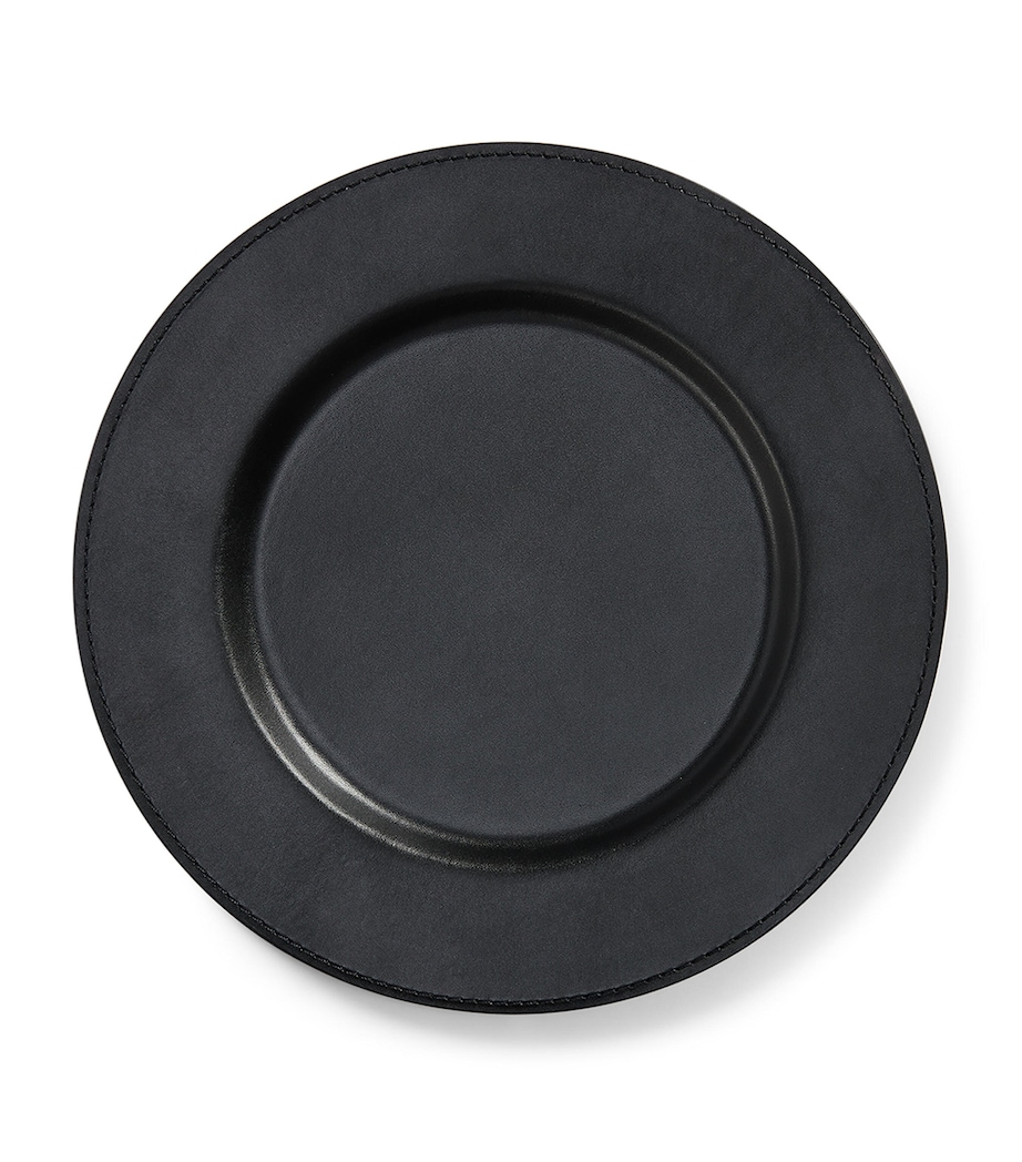 Leather Wyatt Charger Plate (34cm) BLACK Image 1