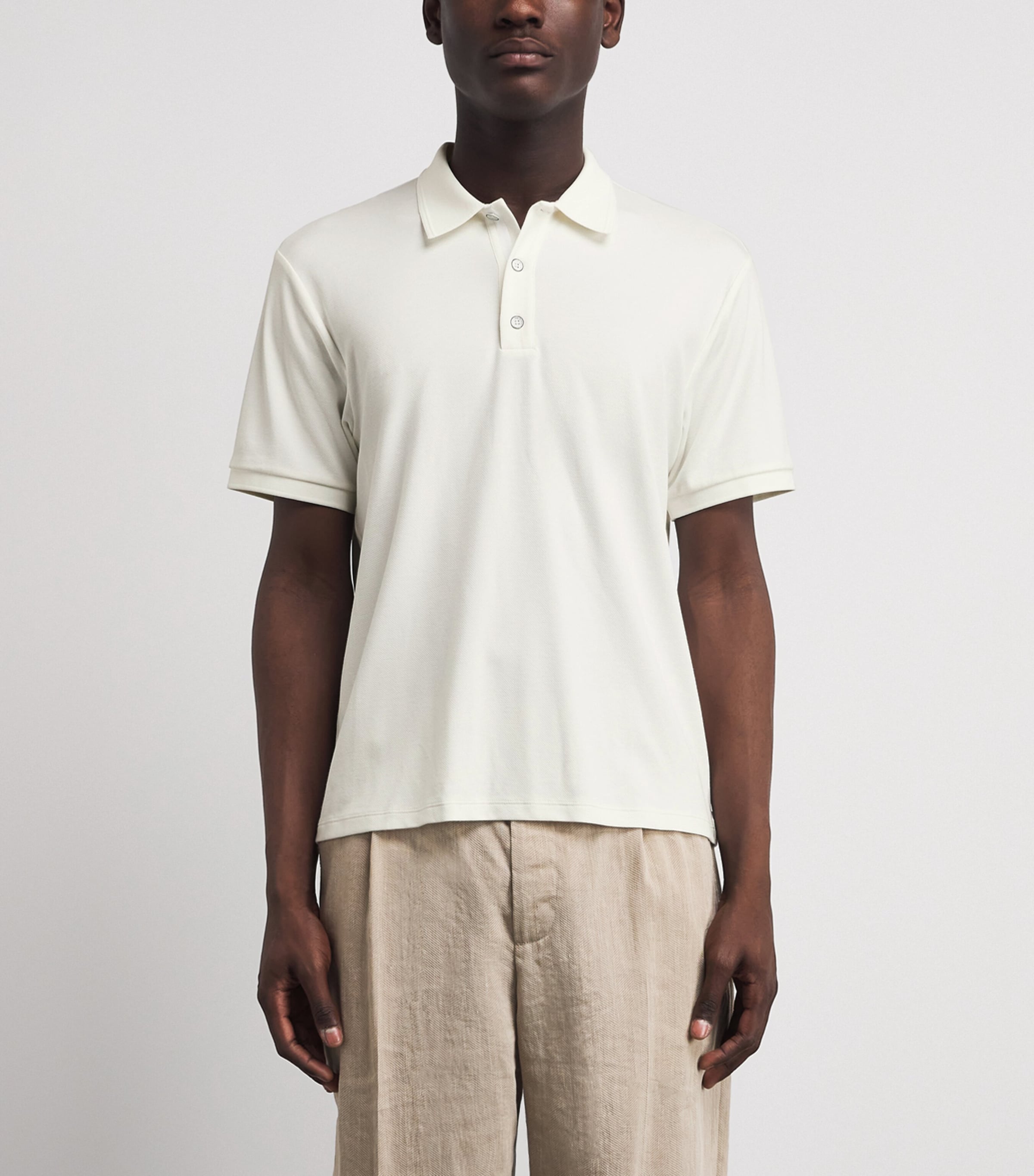 Rag & Bone Mens Technical Piqué Polo Shirt Chalk Image 4