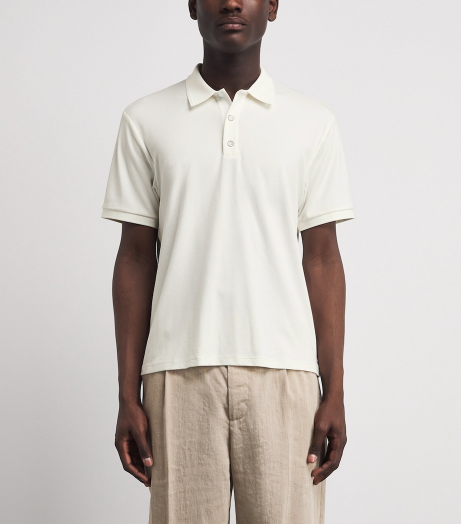 Rag & Bone Mens Technical Piqué Polo Shirt Chalk Image 4