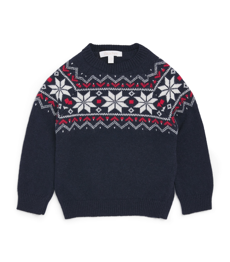 Patachou Fair Isle Sweater (6 Months-4 Years) Marine Image 1