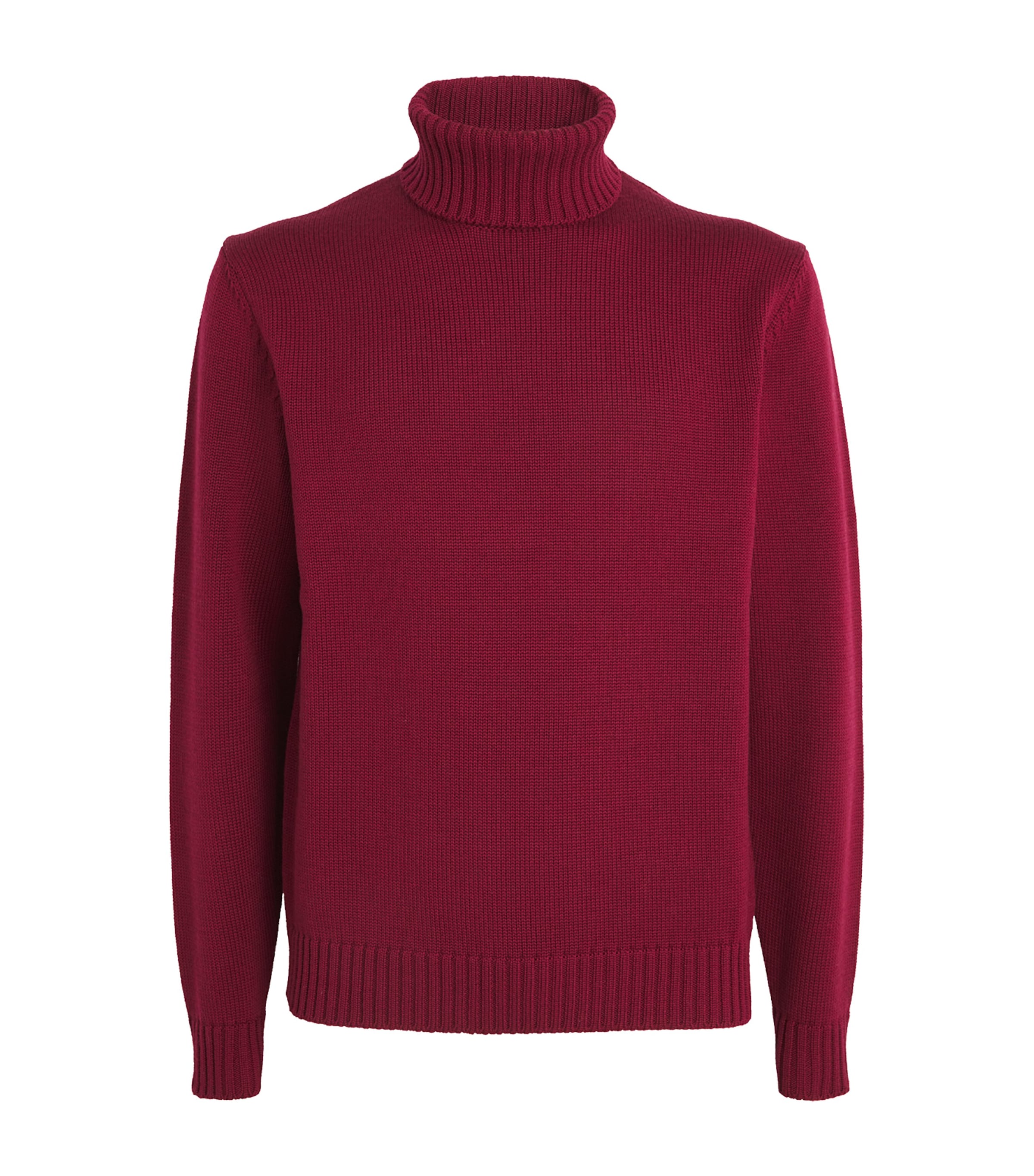 Slowear Virgin Wool Turtleneck Sweater In Burgundy