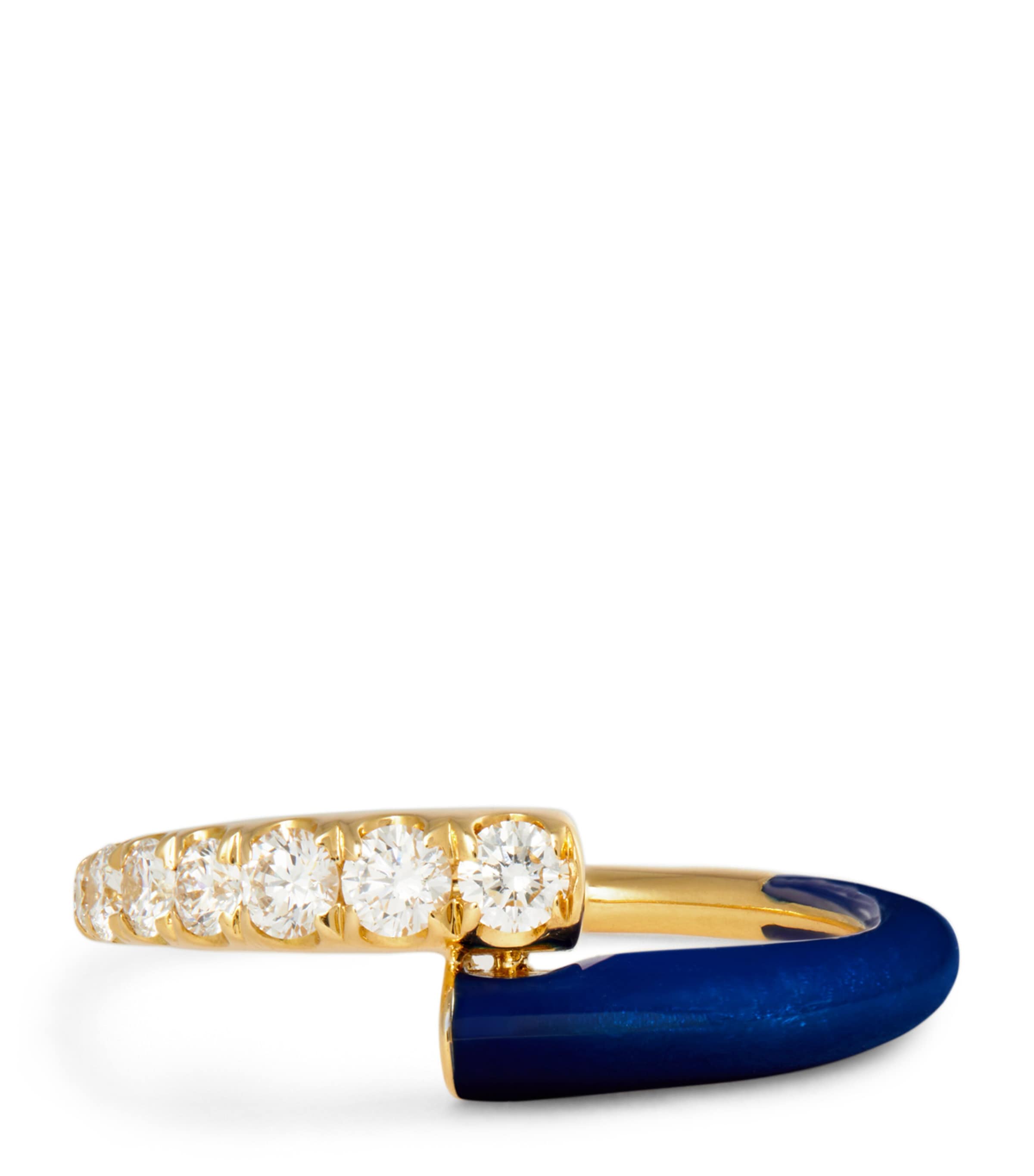 Melissa Kaye Yellow Gold, Diamond And Enamel Lola Ring In Gold