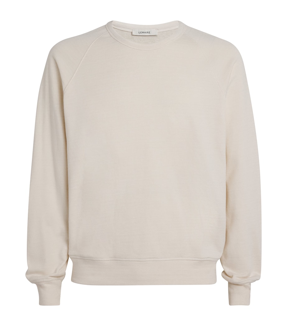 Cotton-Wool Raglan-Sleeve Sweatshirt LIGHT CREAM WH048 Image 1