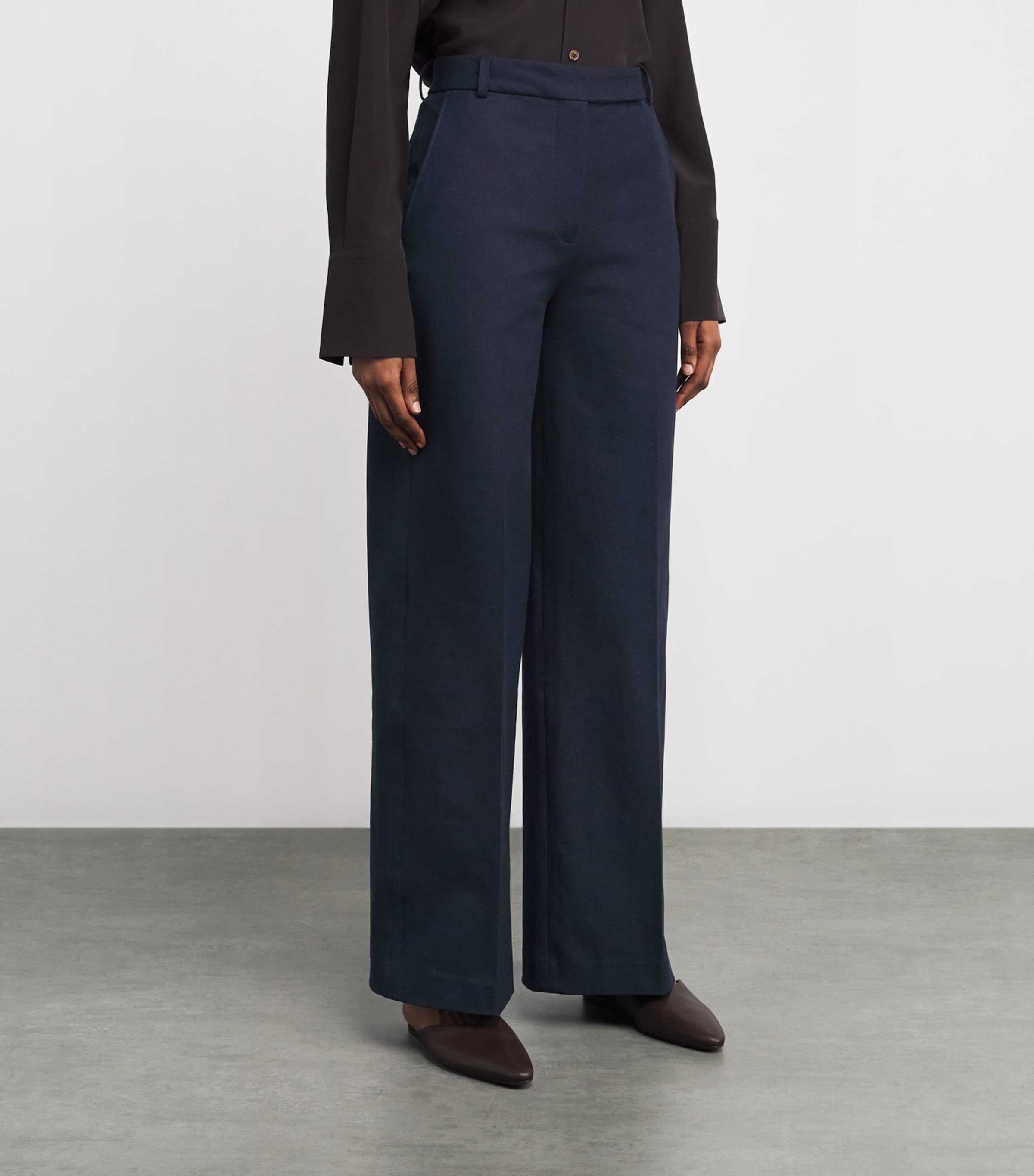 Stretch-Gabardine Yukio Trousers INDIGO Image 3