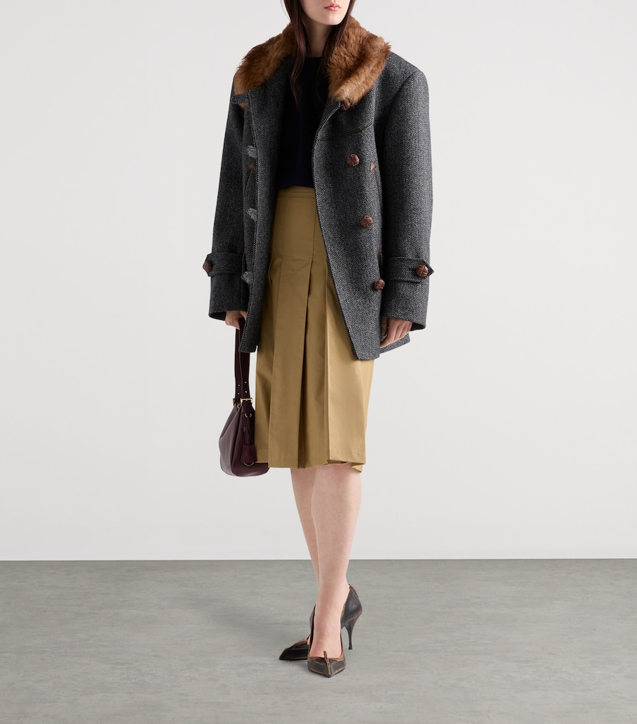 Technical Pleated Midi Skirt F0594 Image 2