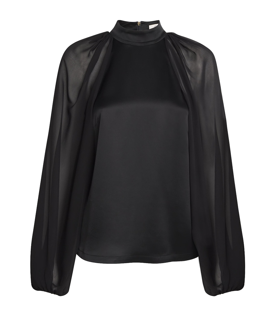 Satin Cave Blouse BLACK Image 1