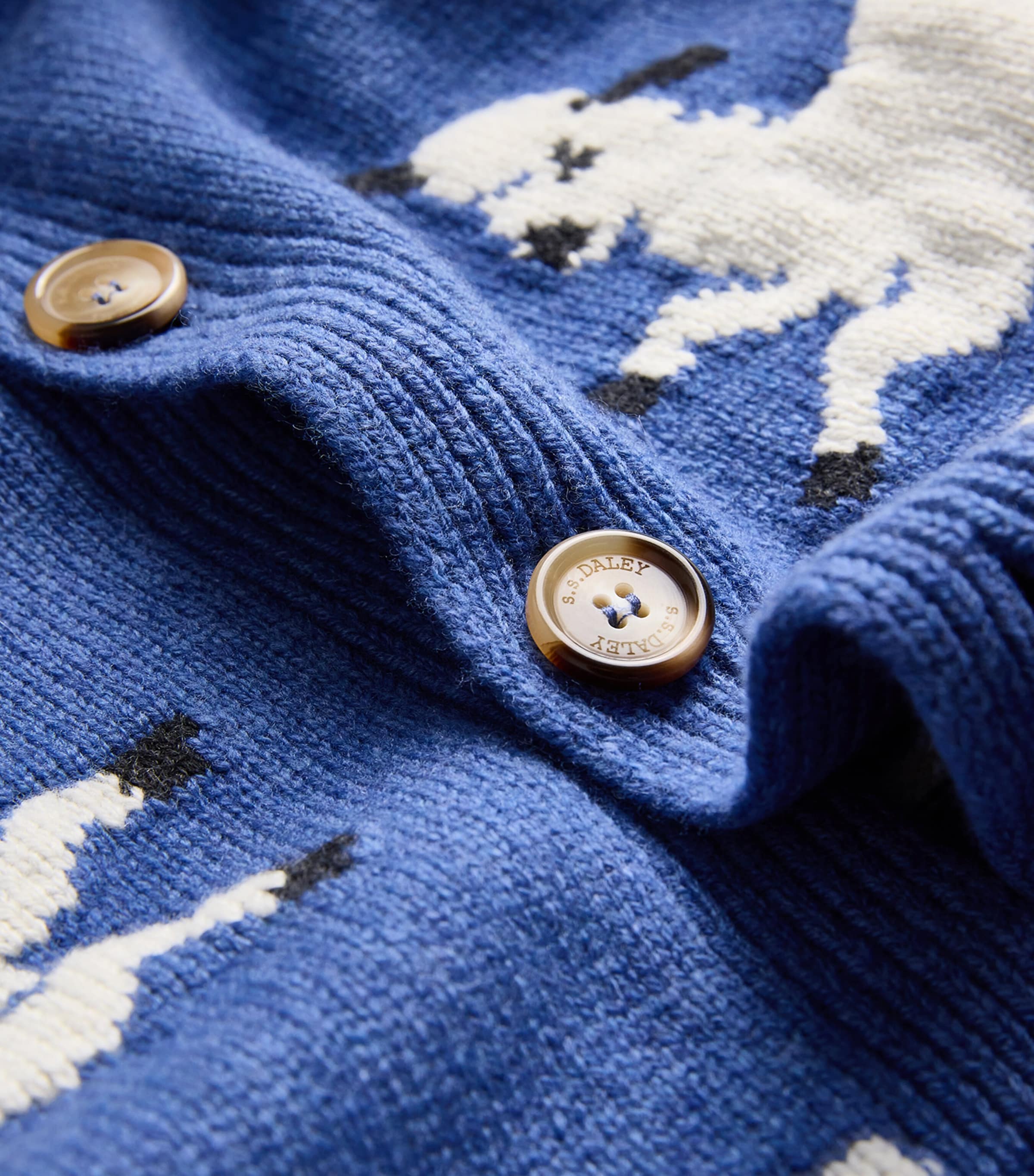 S.S.DALEY Mens Wool Cyril Cardigan Blue Image 5