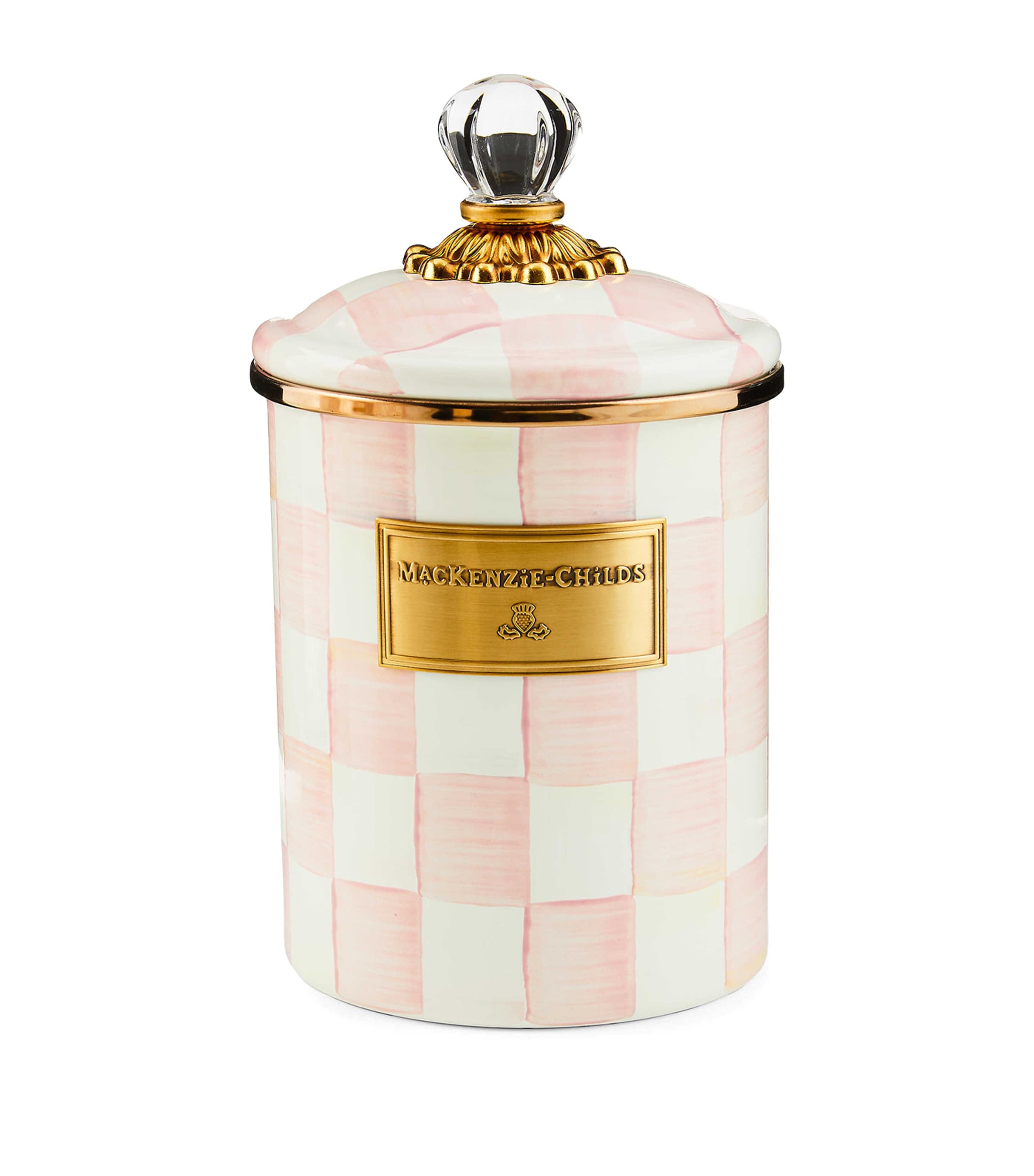 MACKENZIE-CHILDS MEDIUM ROSY CHECK CANISTER 