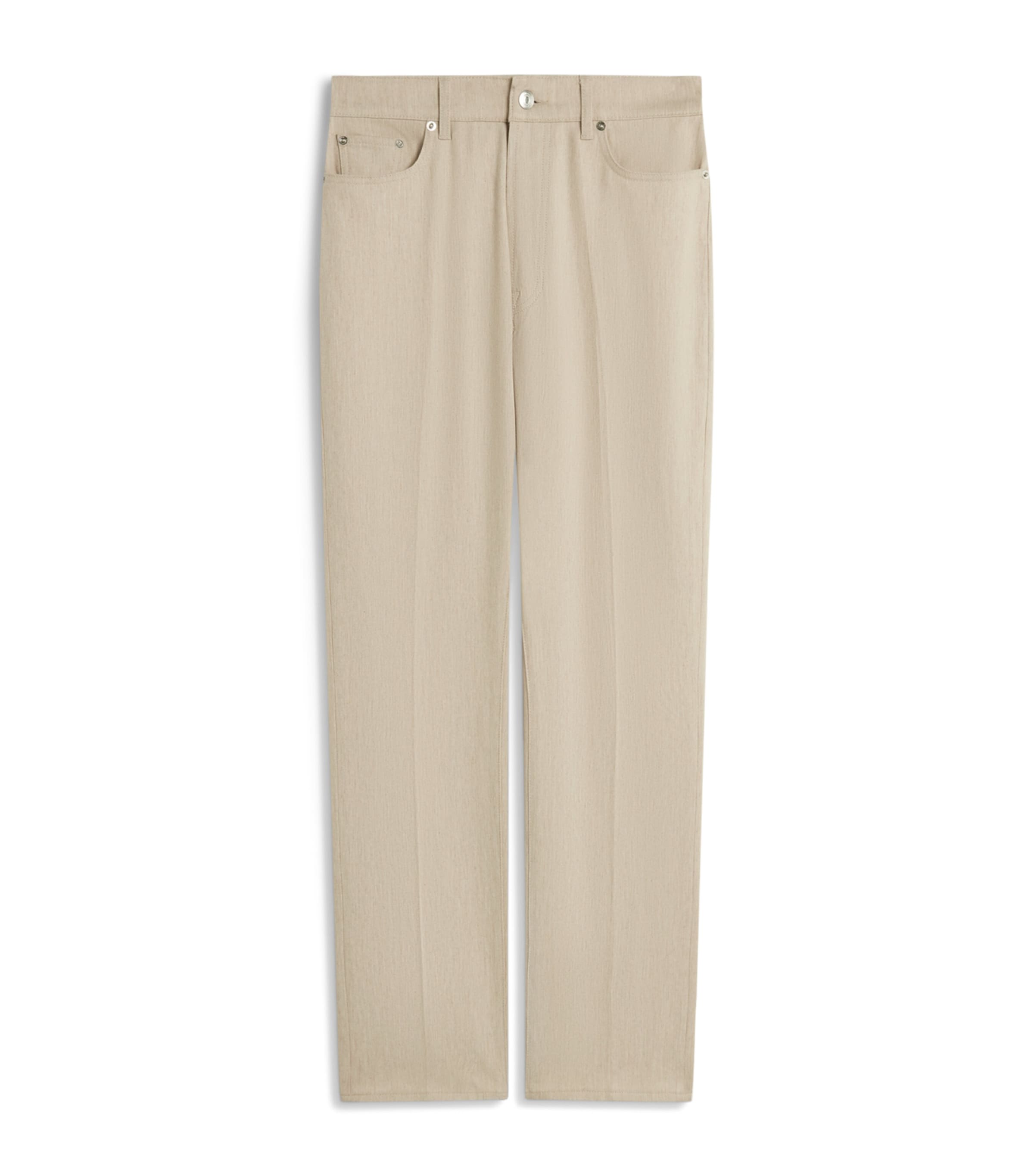 Wool-Blend Denim Trousers 260TAUPE Image 1