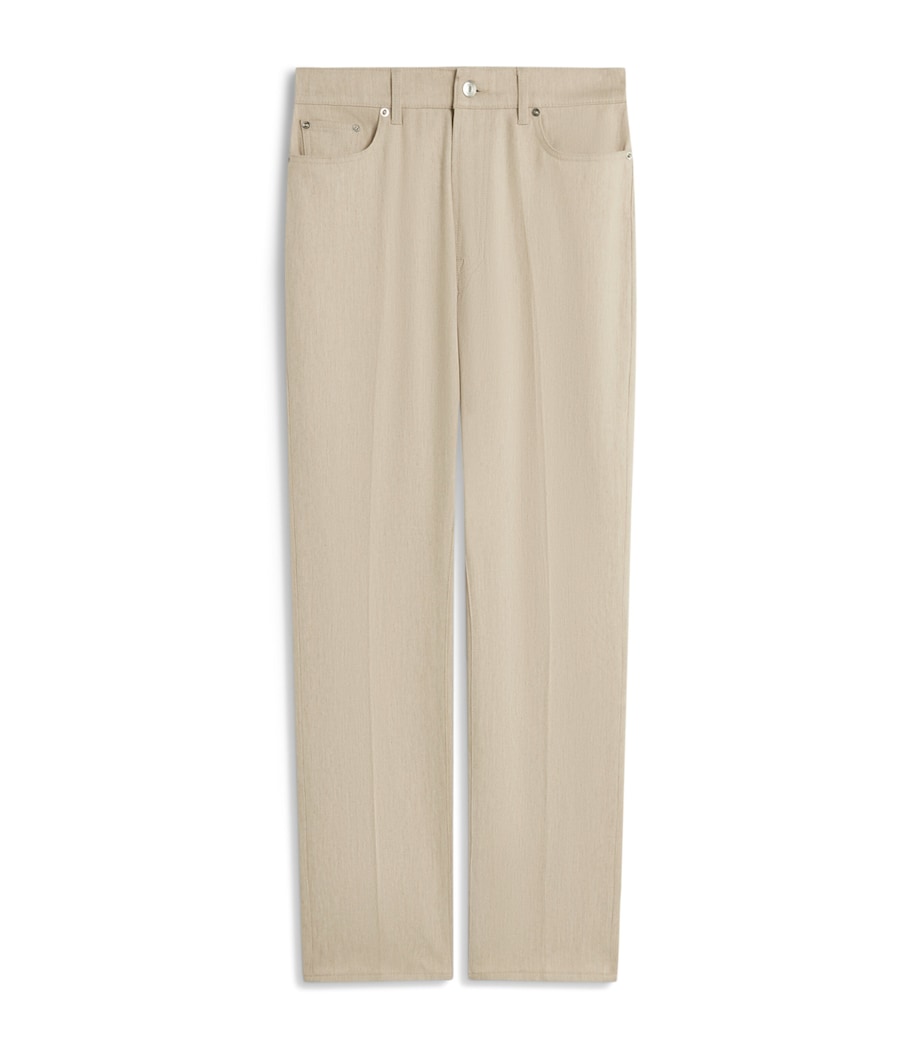 Wool-Blend Denim Trousers 260TAUPE Image 1