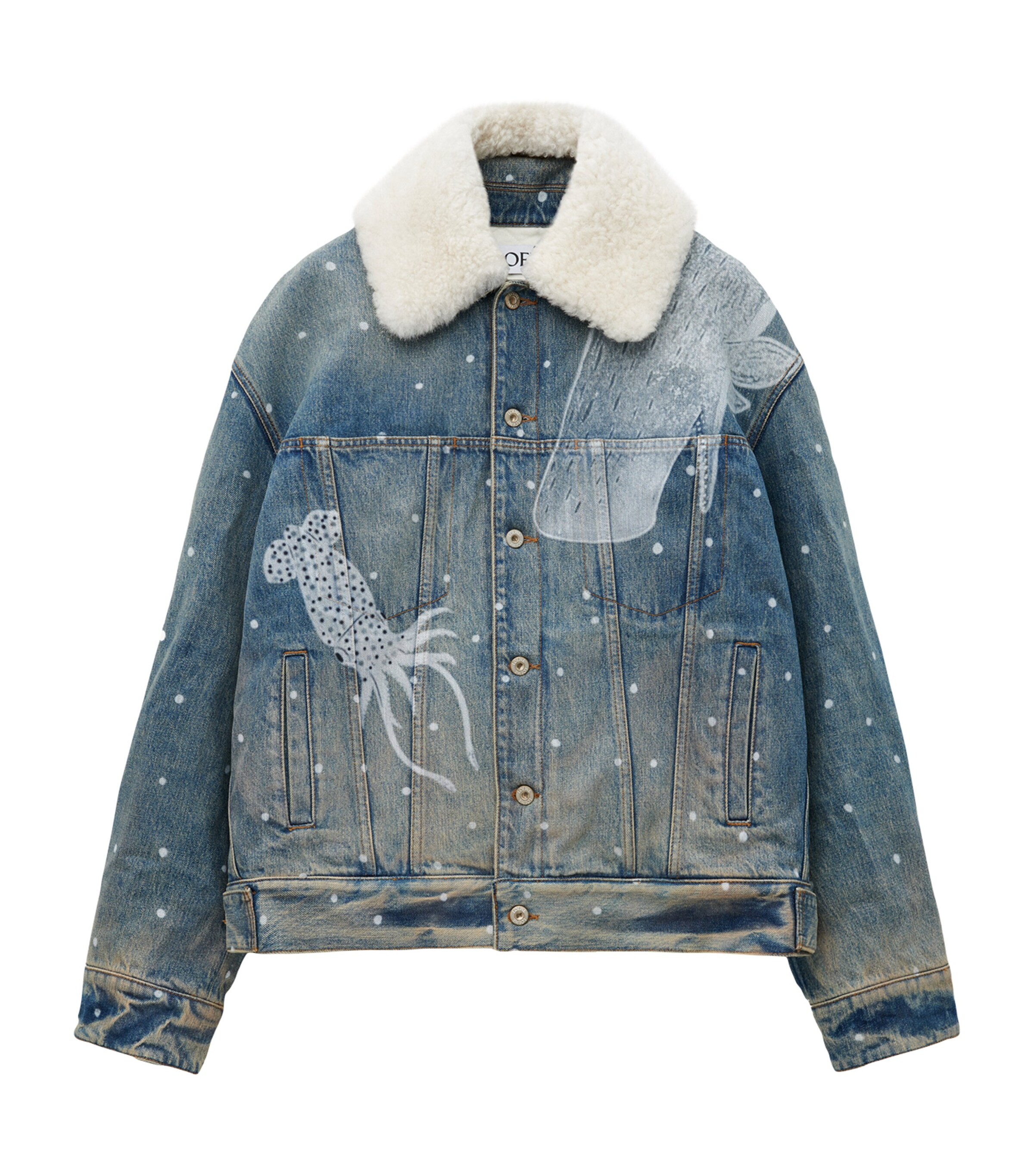 Loewe X Suna Fujita Deep Sea Denim Jacket In Blue