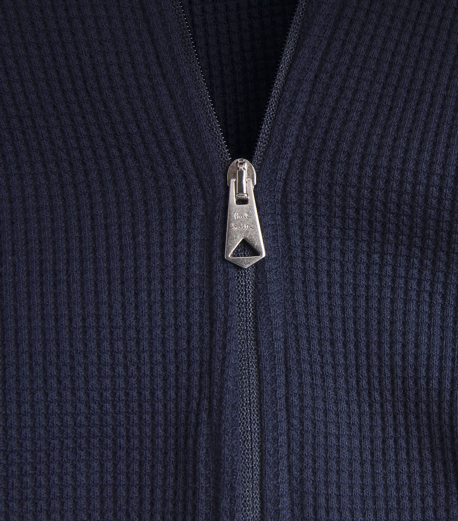 Waffle-Texture Lounge Hoodie 49 BLUE Image 5