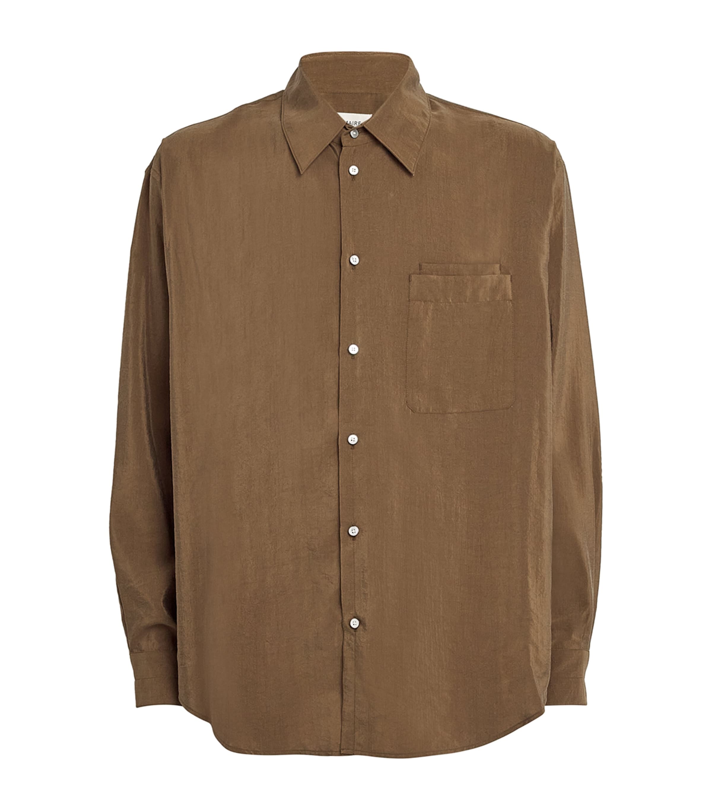 Shop Lemaire Silk-blend Relaxed Shirt In Brown