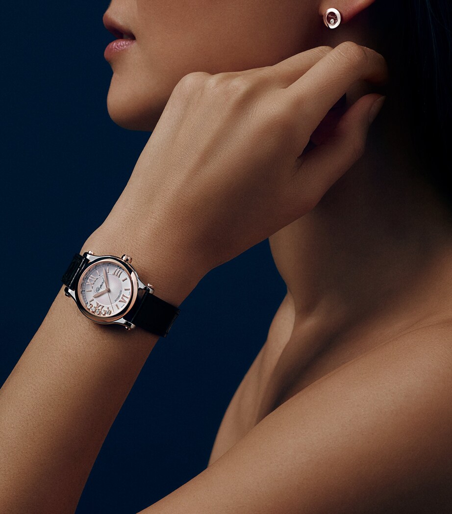 Rose Gold, Stainless Steel and Diamond Happy Sport Automatic Watch 30mm ROSE GOLD/STAINLESS Image 5