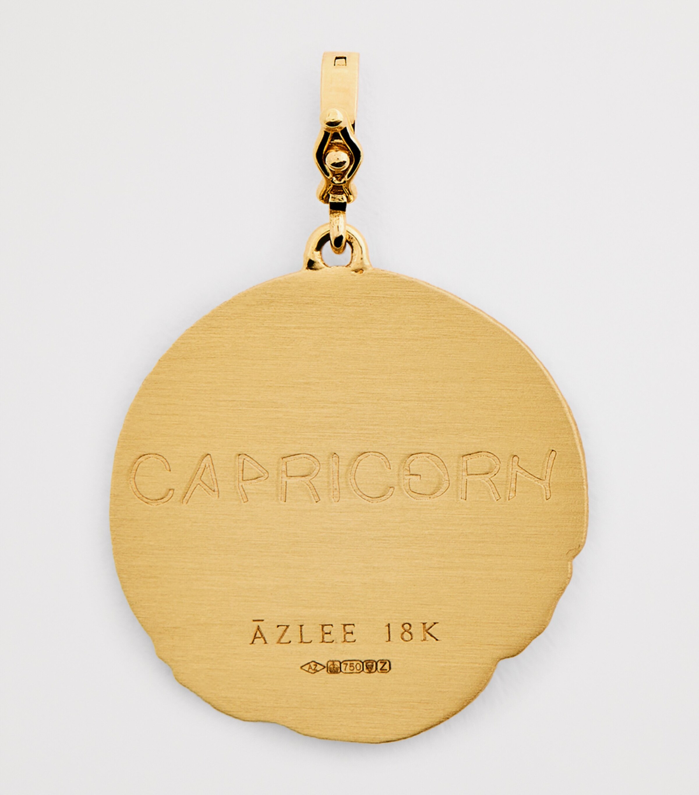 Large Yellow Gold and Diamond Capricorn Coin Charm YELLOW GOLD Image 3