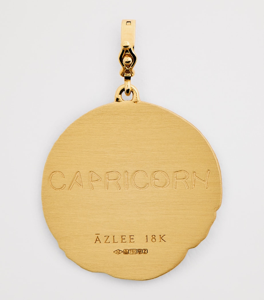 Large Yellow Gold and Diamond Capricorn Coin Charm YELLOW GOLD Image 3
