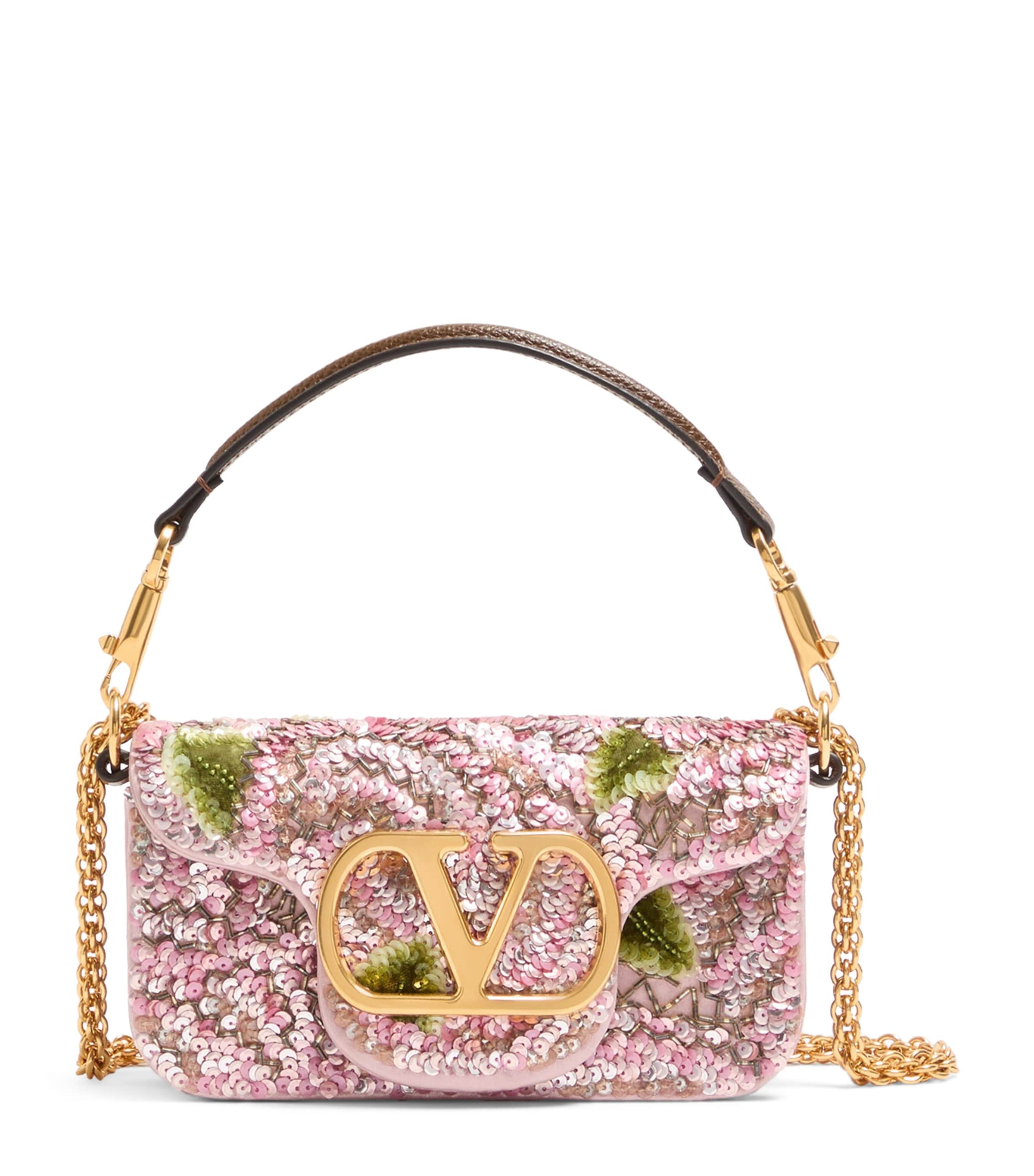 Valentino Garavani Small Embellished Locò Shoulder Bag Image 1