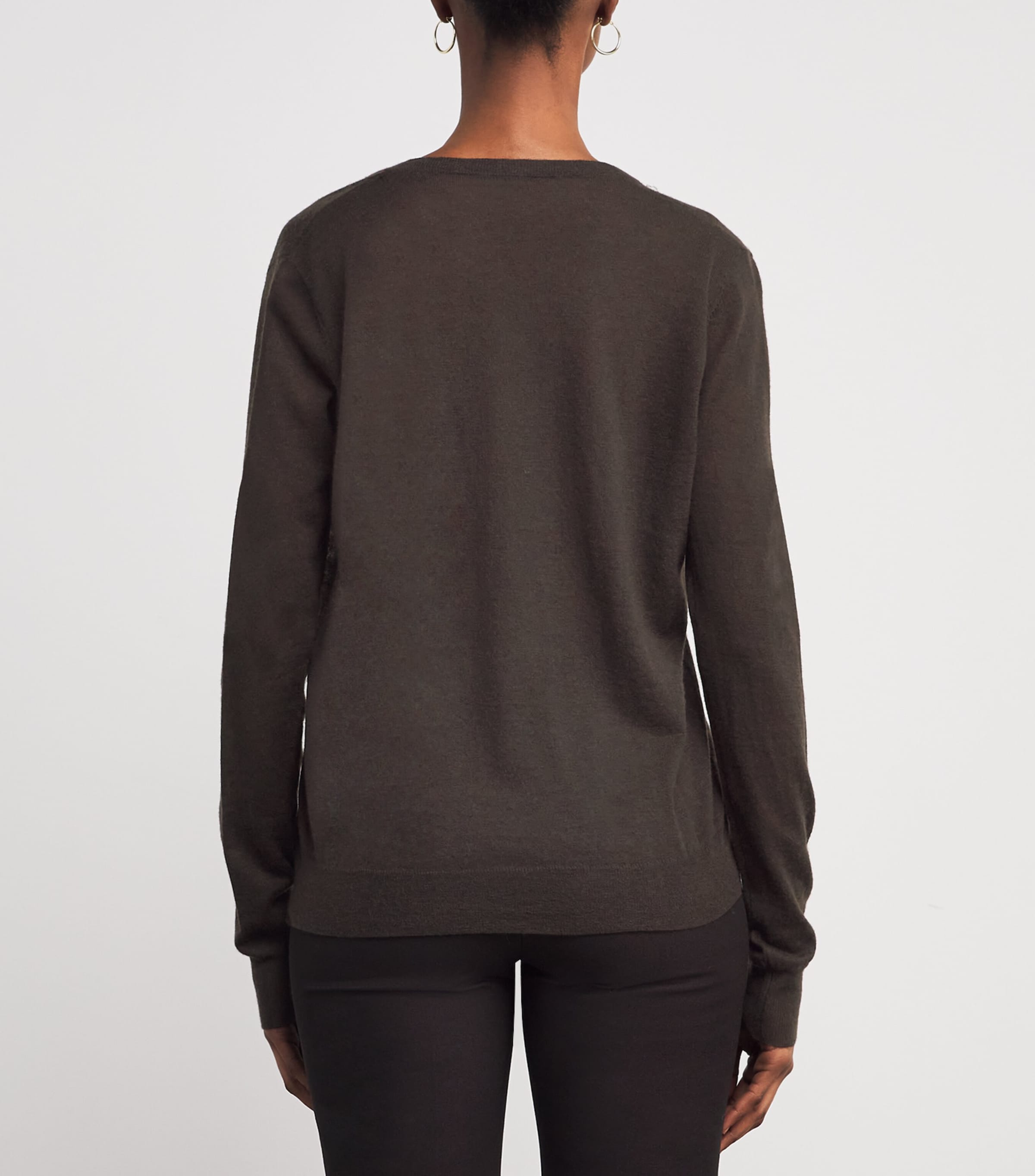 Cashmere V-Neck Sweater COCOA Image 4