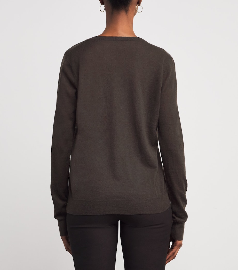 Cashmere V-Neck Sweater COCOA Image 4