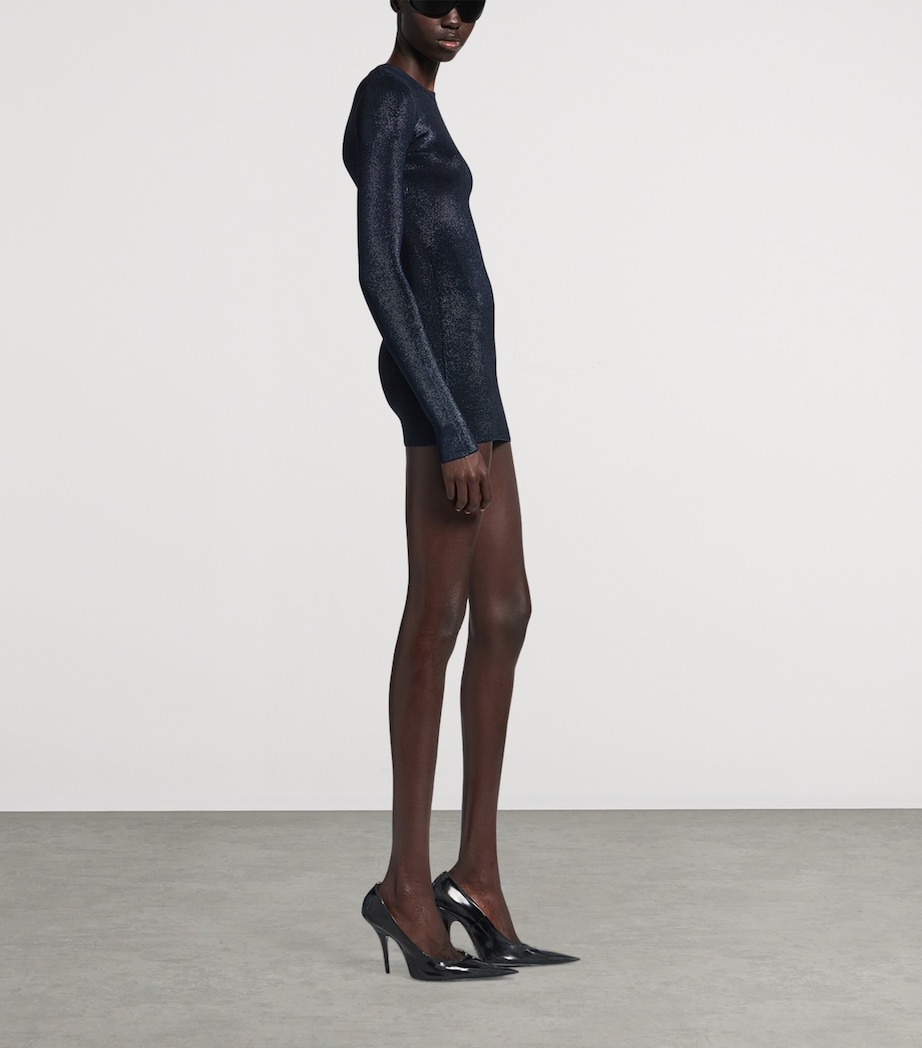 Metallic Long-Sleeve Mini Dress 8071 Image 4