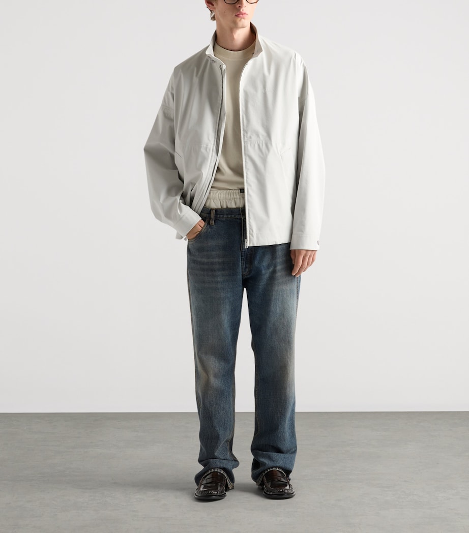 Prada Mens Technical Fabric Logo Jacket Neutral Image 2
