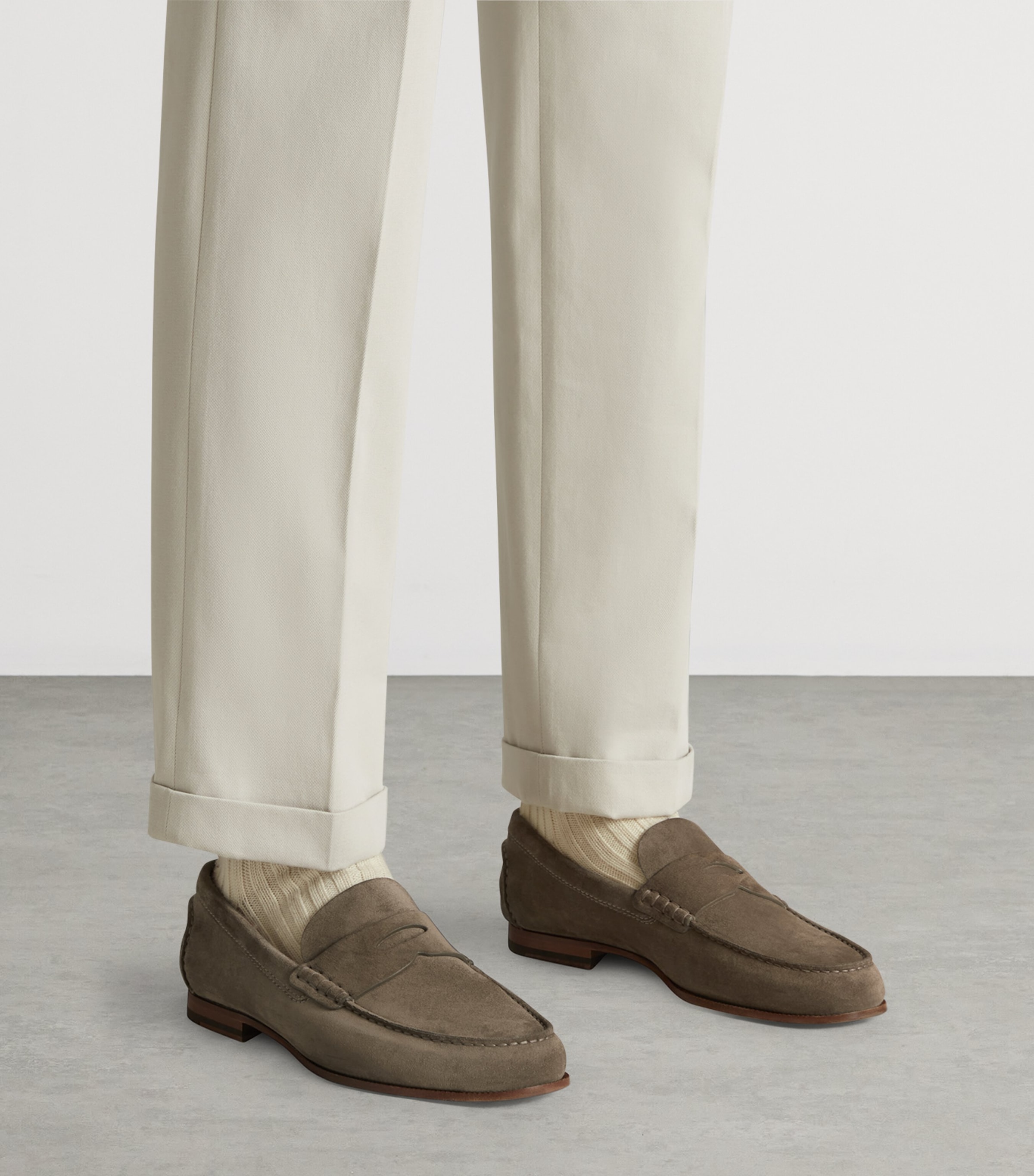 Suede Flex Heddon Loafers 102KHAKI Image 2