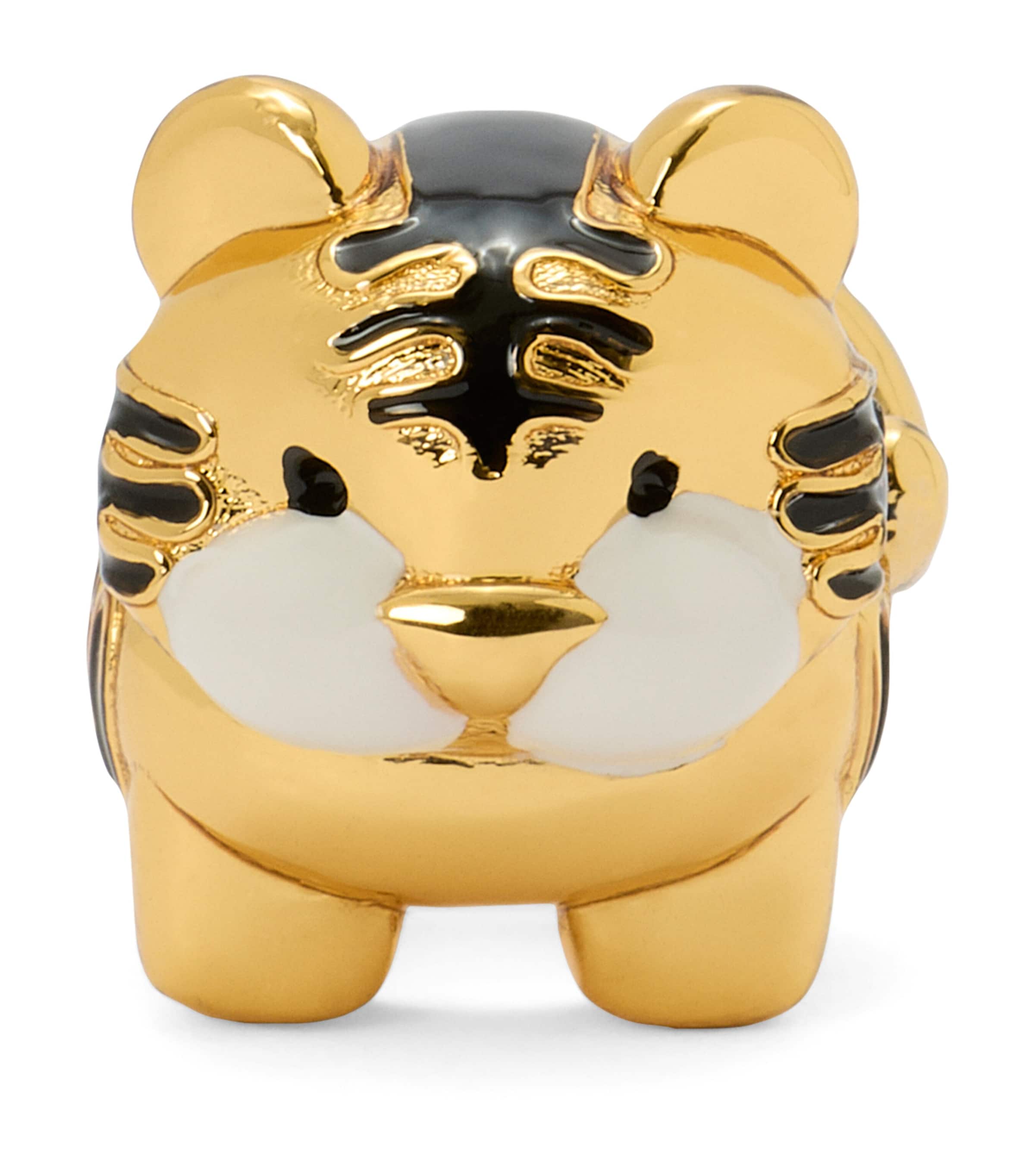 Loewe Womens X Paula's Ibiza Tiger Dice Enamelled Brass Charm Gold In Gold
