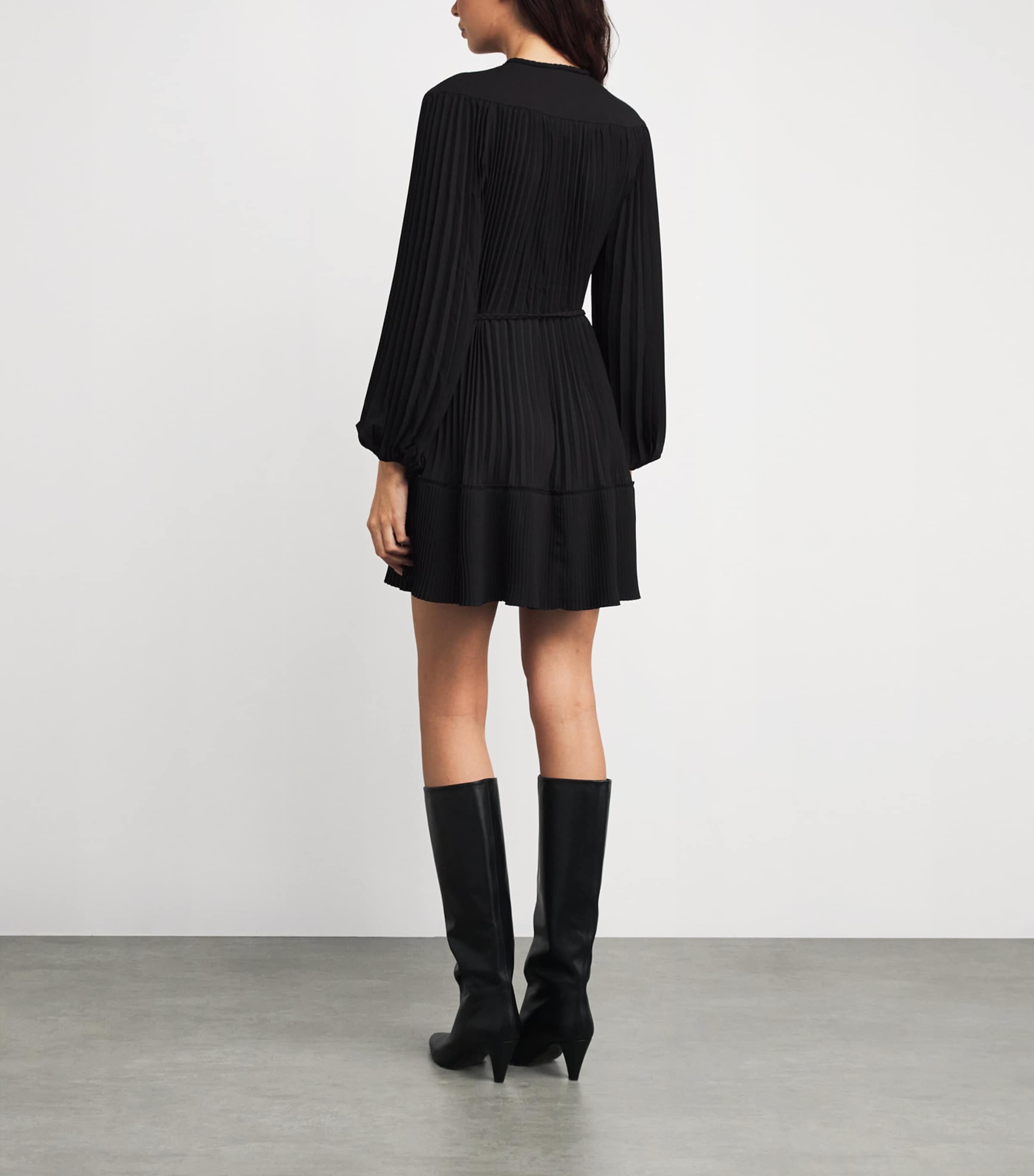 Bead-Detail Mini Dress BLACK Image 3