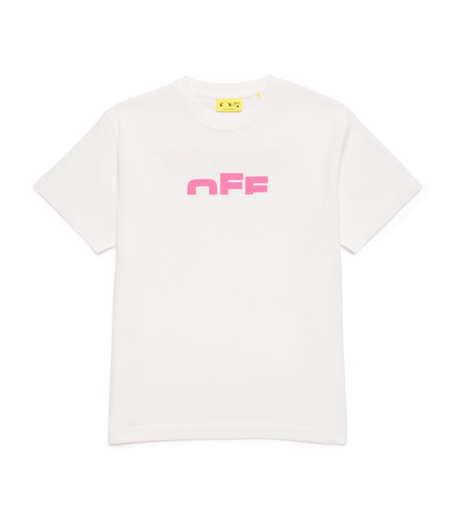 Cotton Type Logo T-Shirt (4-12+ Years) 0132WHITE-FUCHSIA Image 1