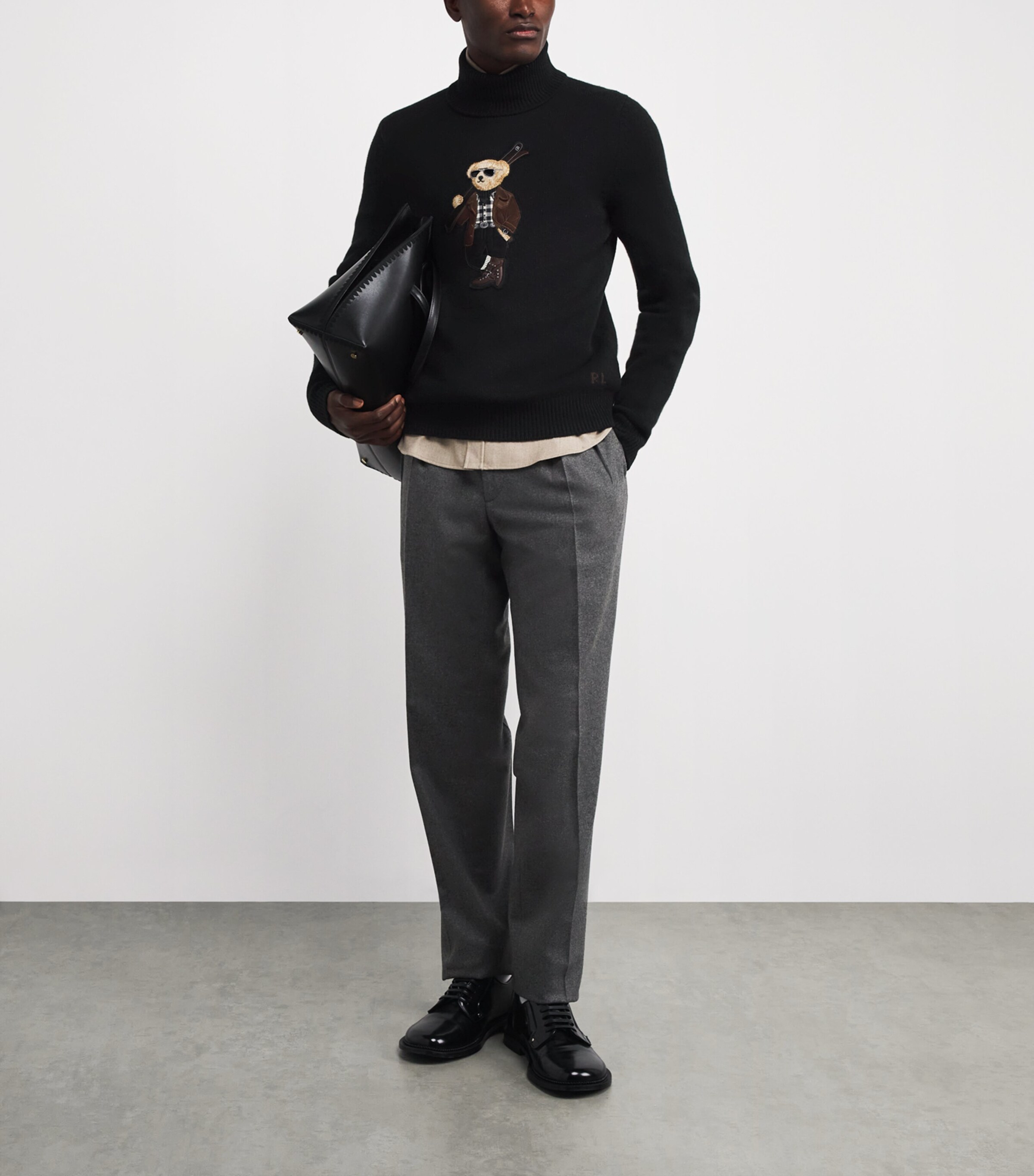 Cashmere Polo Bear Rollneck Sweater CLASSIC BLACK Image 2