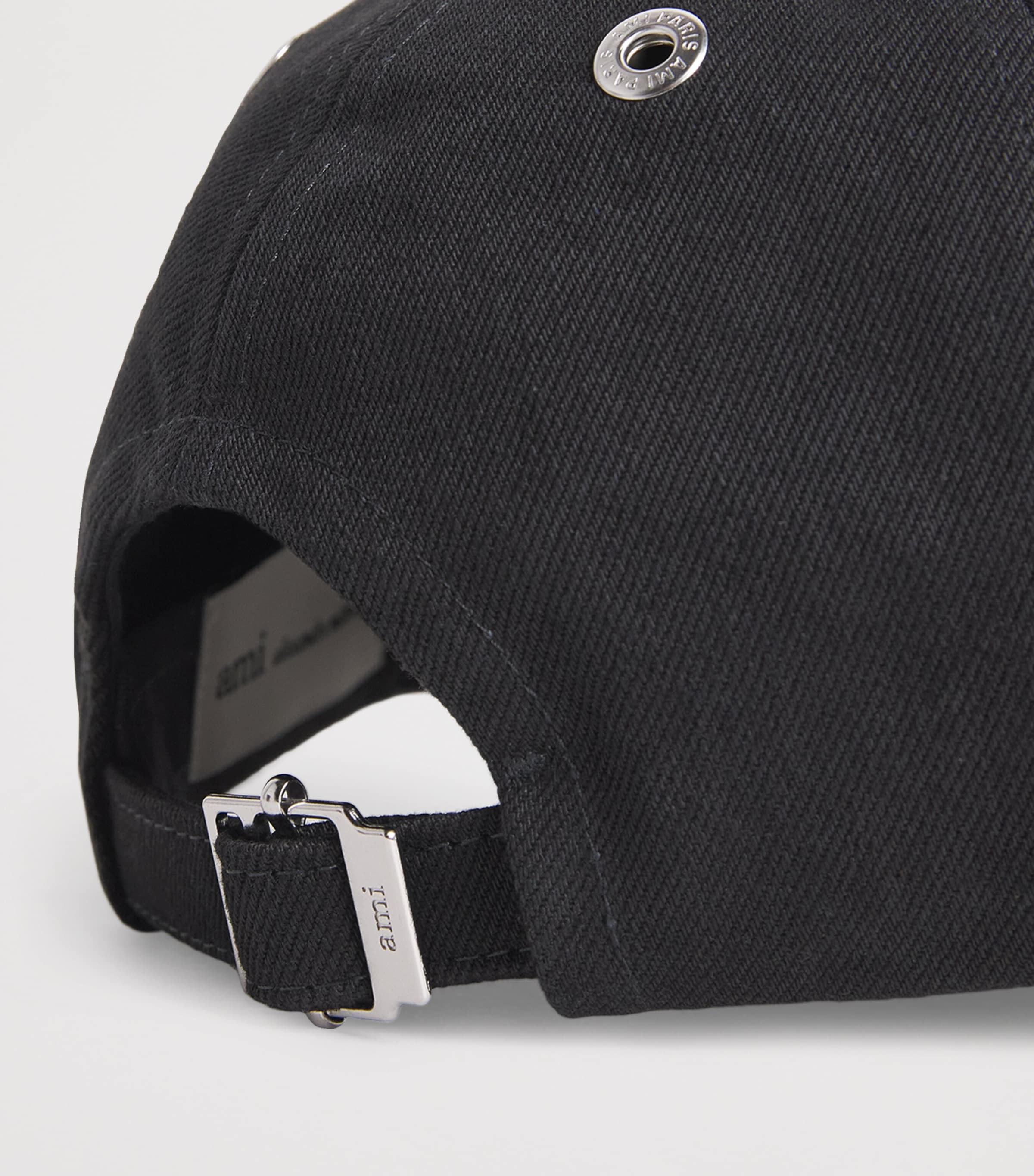 AMI Paris Cotton Felt Patch Logo Cap Noir Image 4