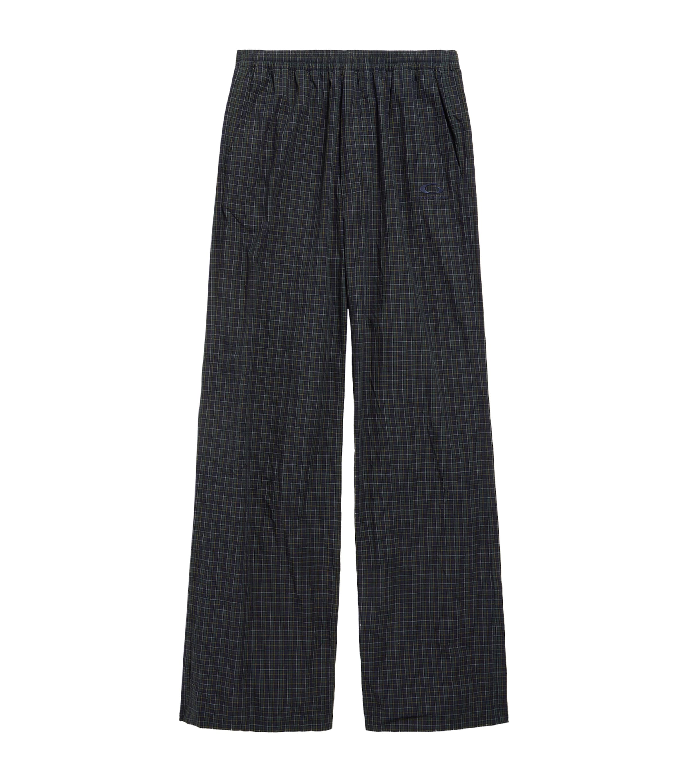 Balenciaga Mens Cotton Check Track Sweatpants Image 1