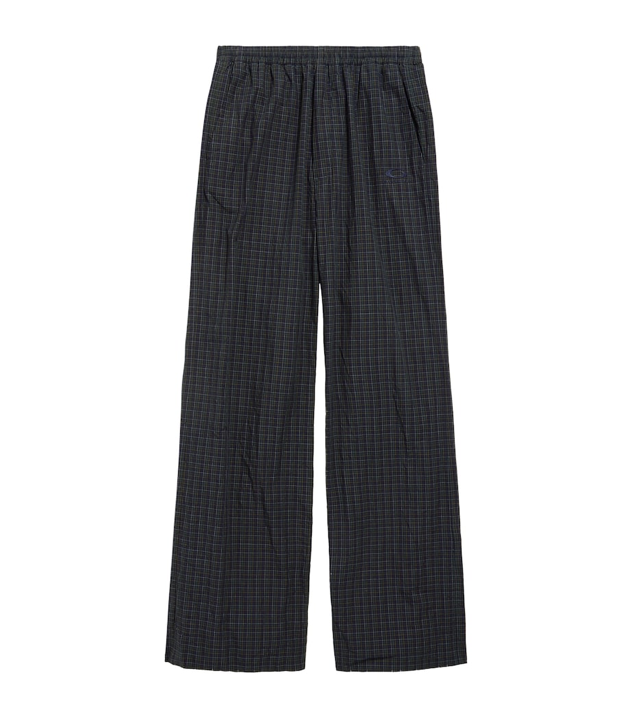 Balenciaga Mens Cotton Check Track Sweatpants Image 1