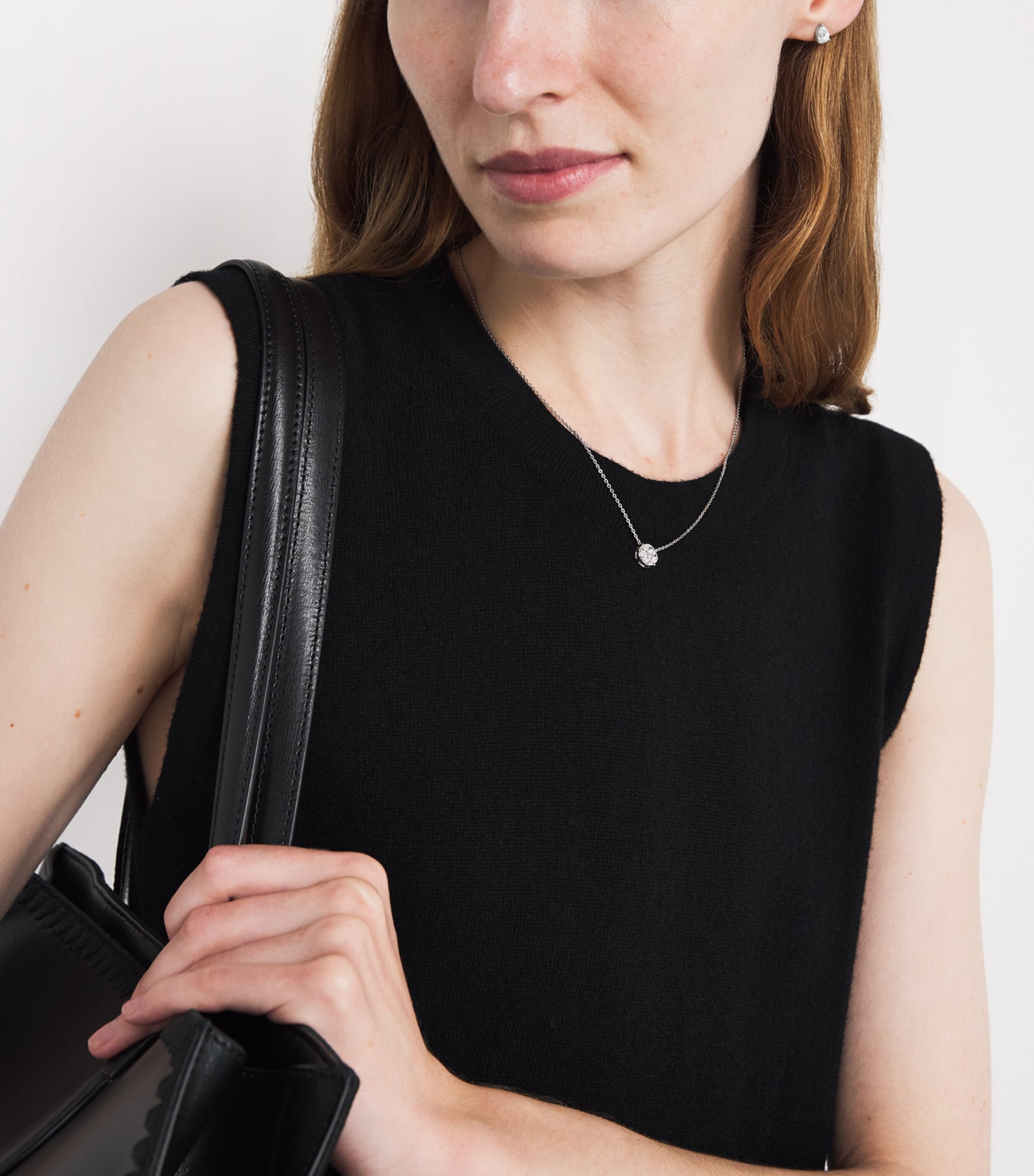 White Gold and Diamond Pear Stud Earrings (1.00ctw) WHITE GOLD Image 4