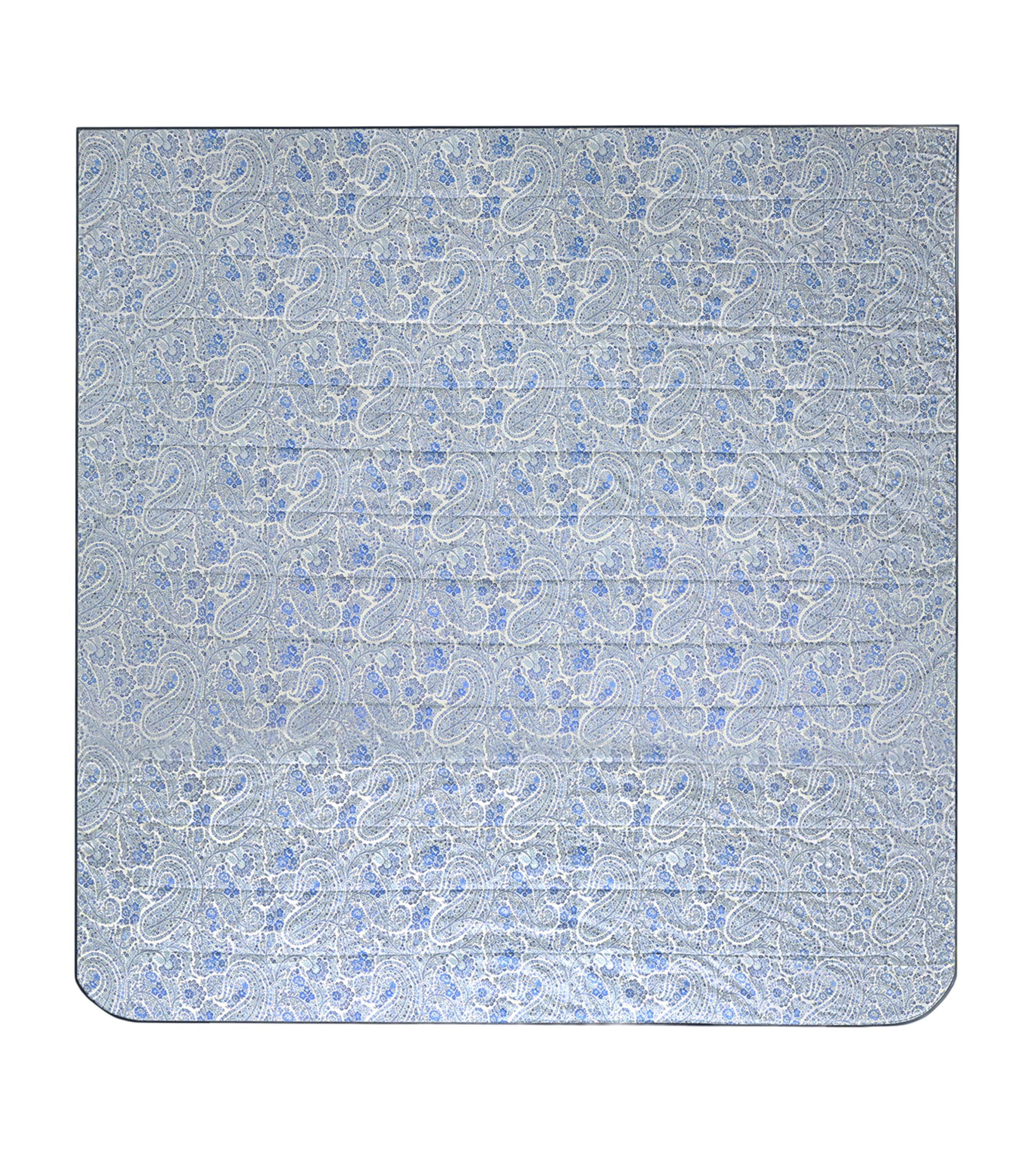 Etro Cotton Quilted Amalia Bedspread (270cm x 270cm) Print On Blue Base Image 1