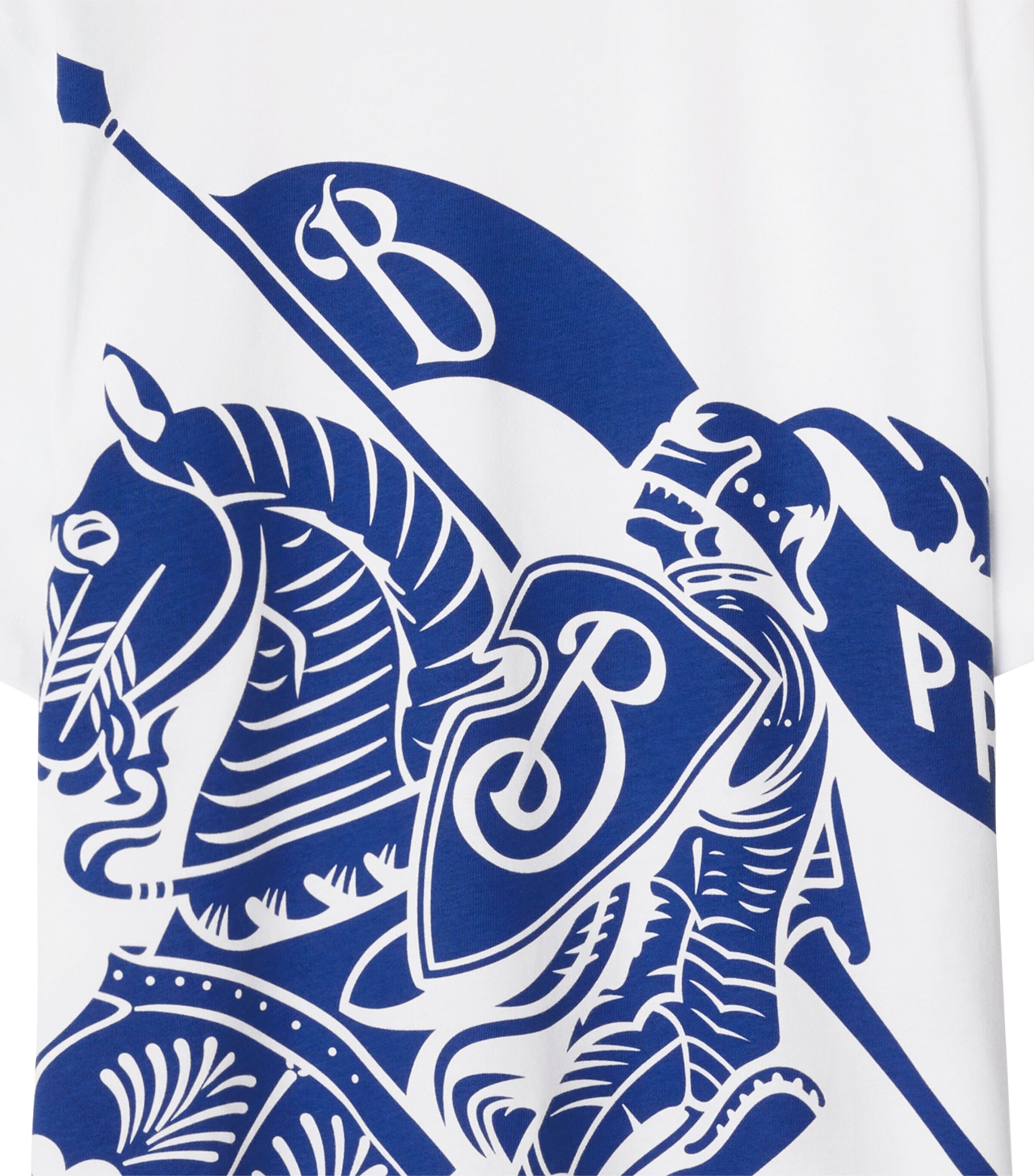 Cotton Oversized Equestrian Knight T-Shirt WHITE Image 6